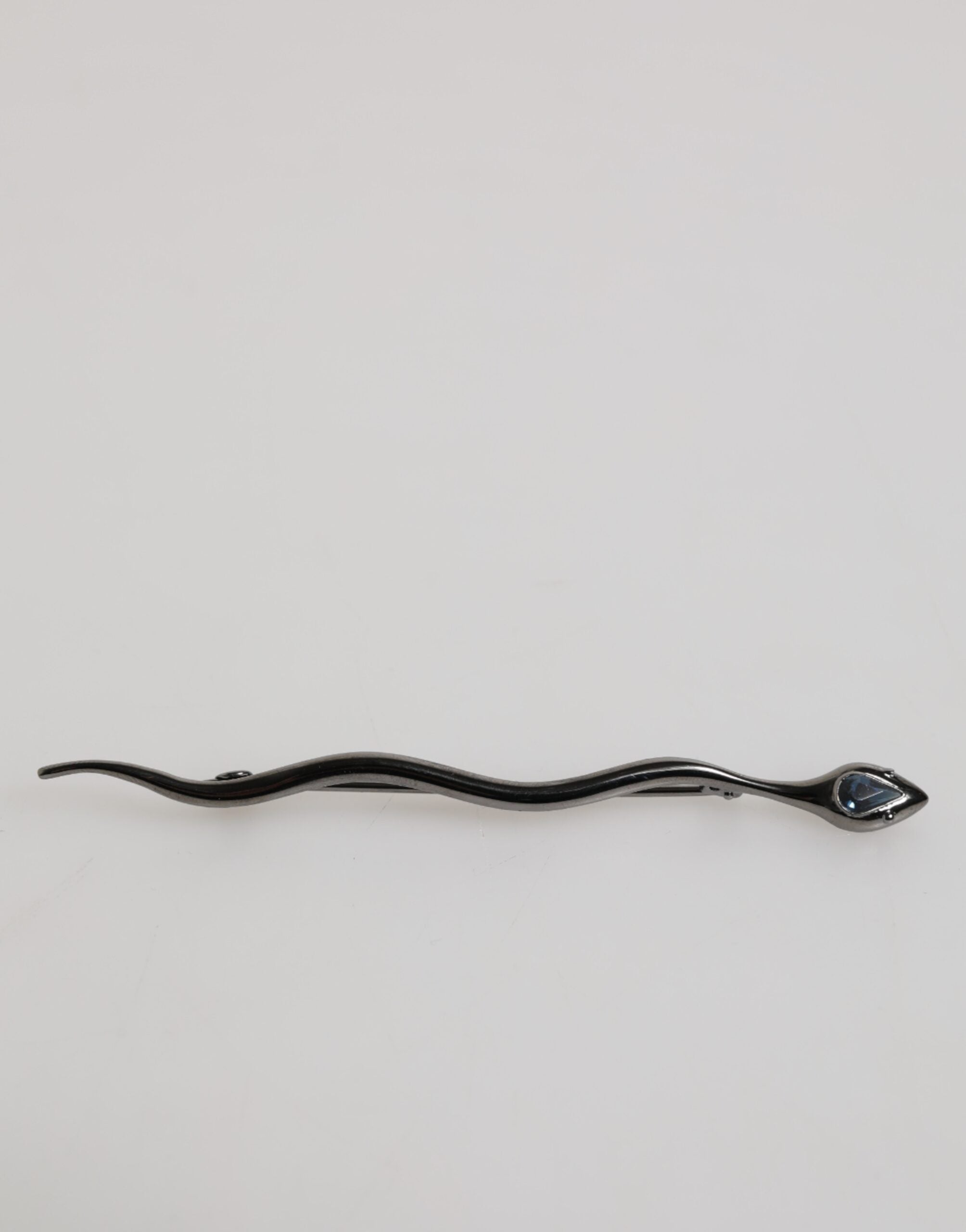 Black Brass Crystal Spilla Serpente Mens Brooch Pin - ventzia
