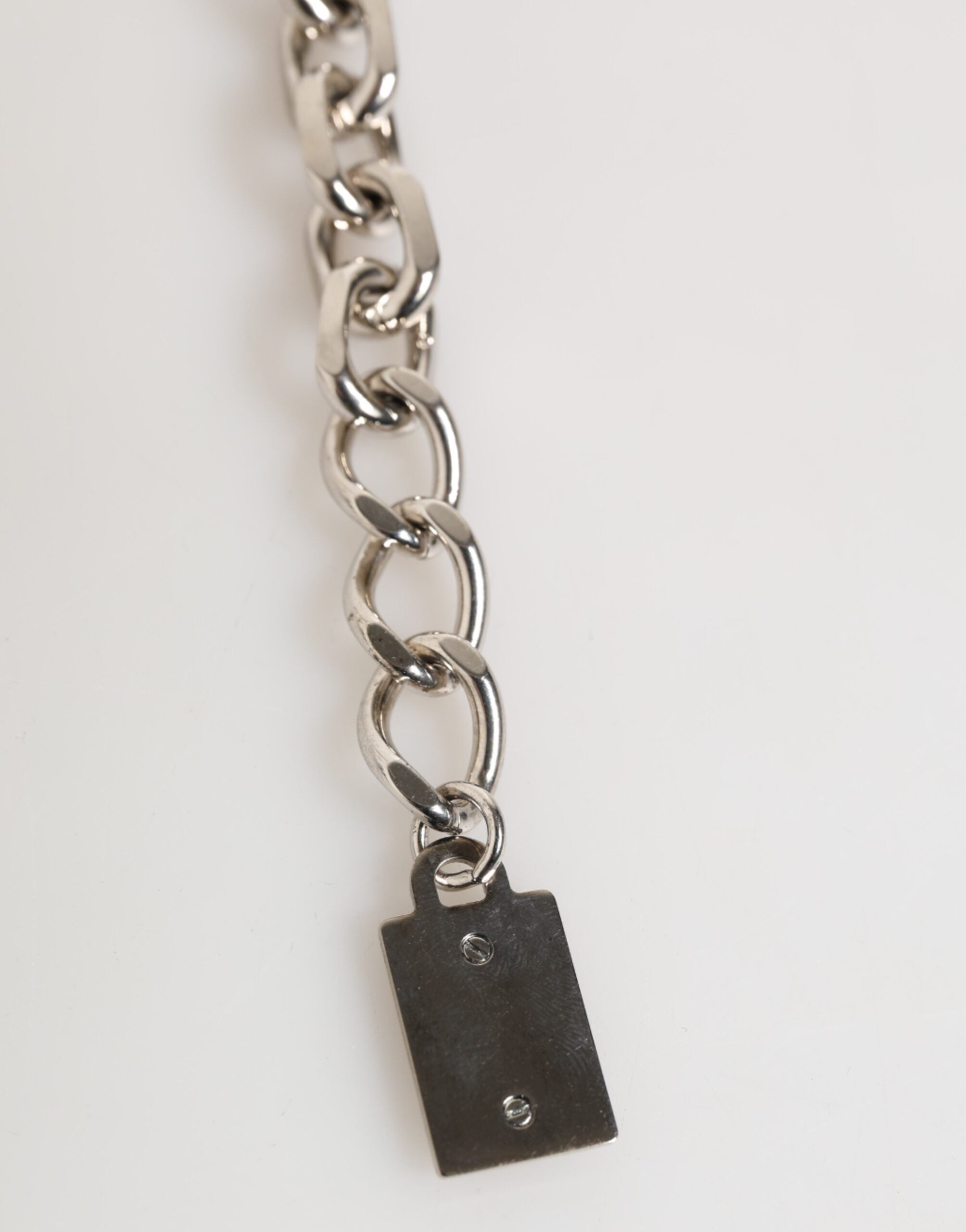Silver Chain Brass Beaded Lobster Clasp Logo Men Bracelet - ventzia