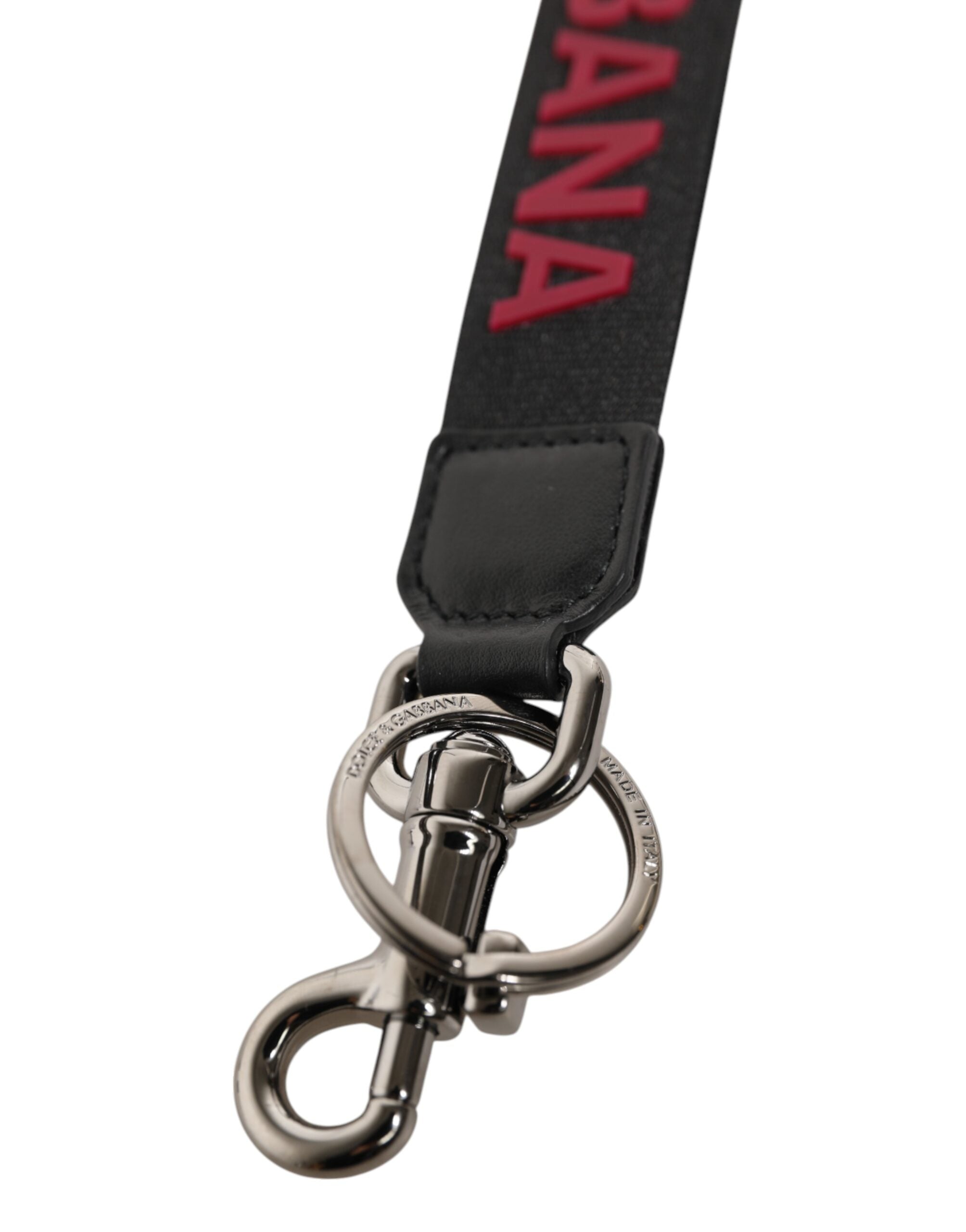 Black Red DG Logo Polyester Silver Men Keychain Keyring - ventzia