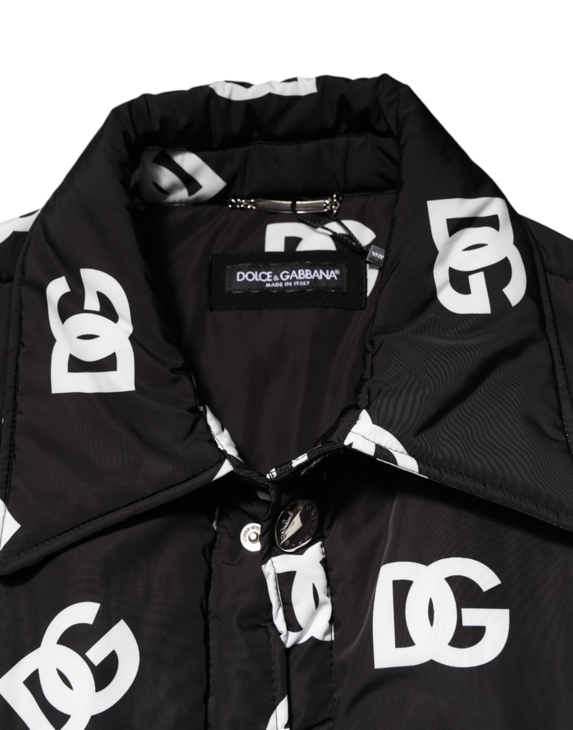 Black DG Monogram Nylon Windbreaker Jacket - ventzia