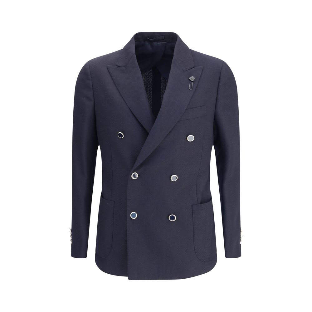 Blue Fleece Wool Blazer - ventzia