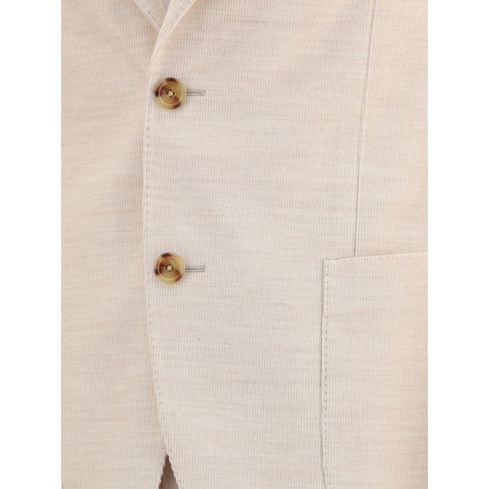 Beige Cotton Two-Piece Suit - ventzia