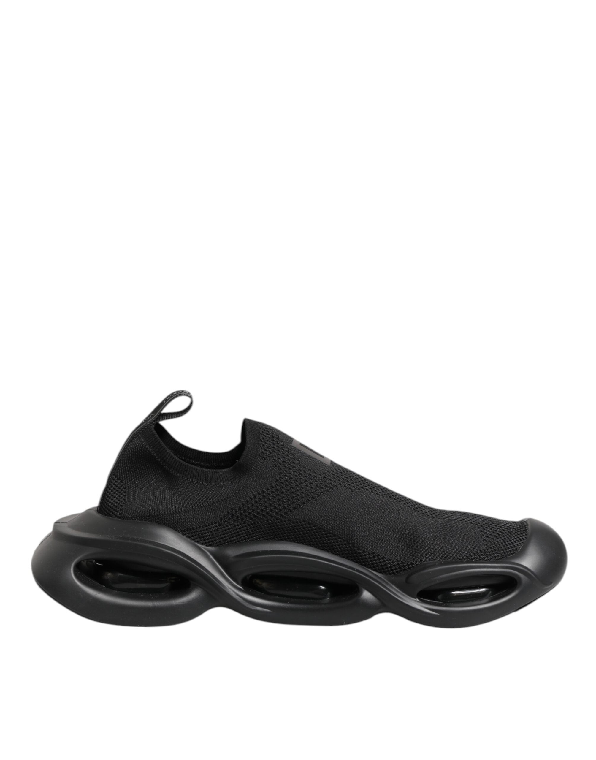 Black Slip On Wave Low Top Men Sneaker Shoes - ventzia