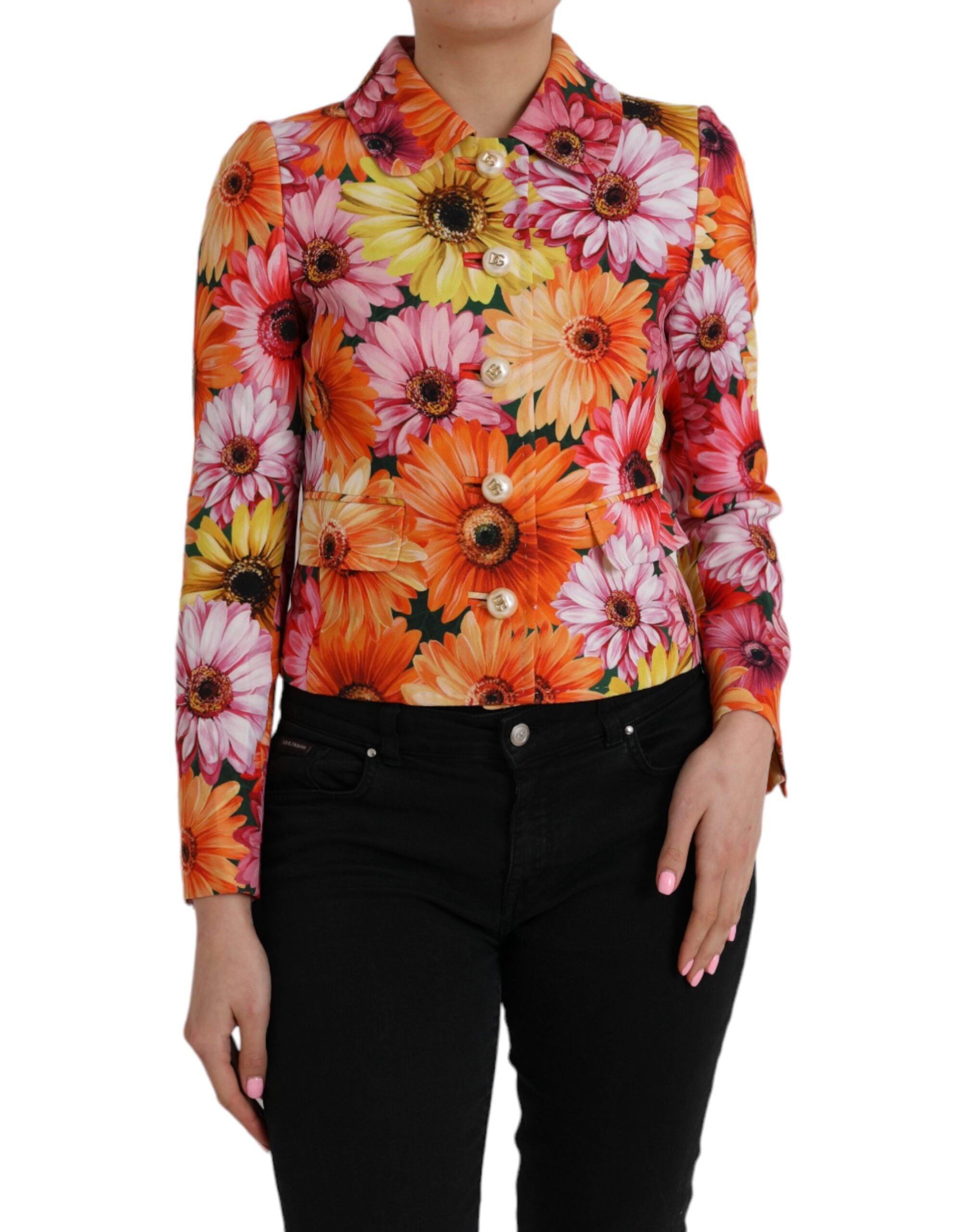 Multicolor Daisy Print Floral Fantasy Jacket - ventzia