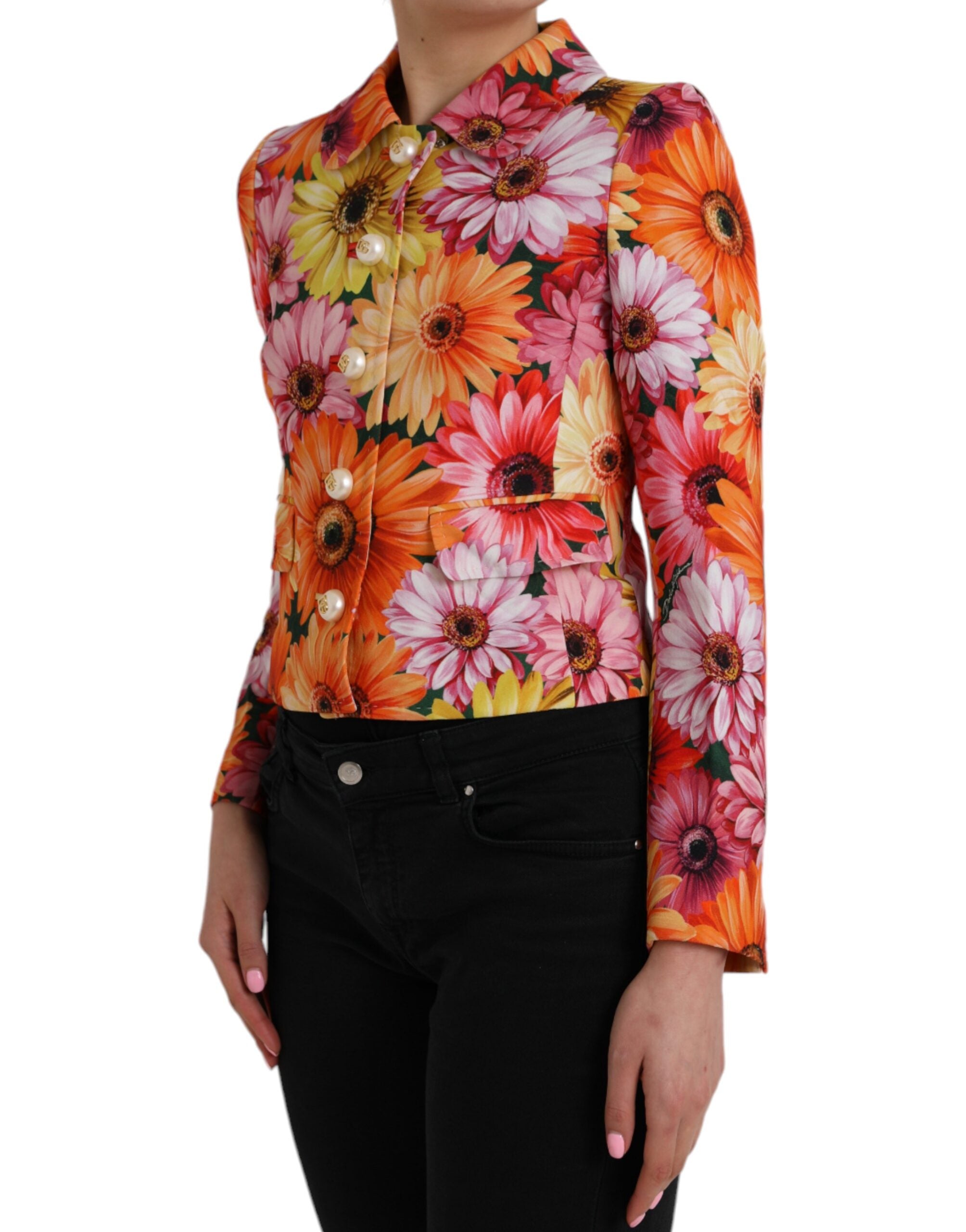 Multicolor Daisy Print Floral Fantasy Jacket - ventzia