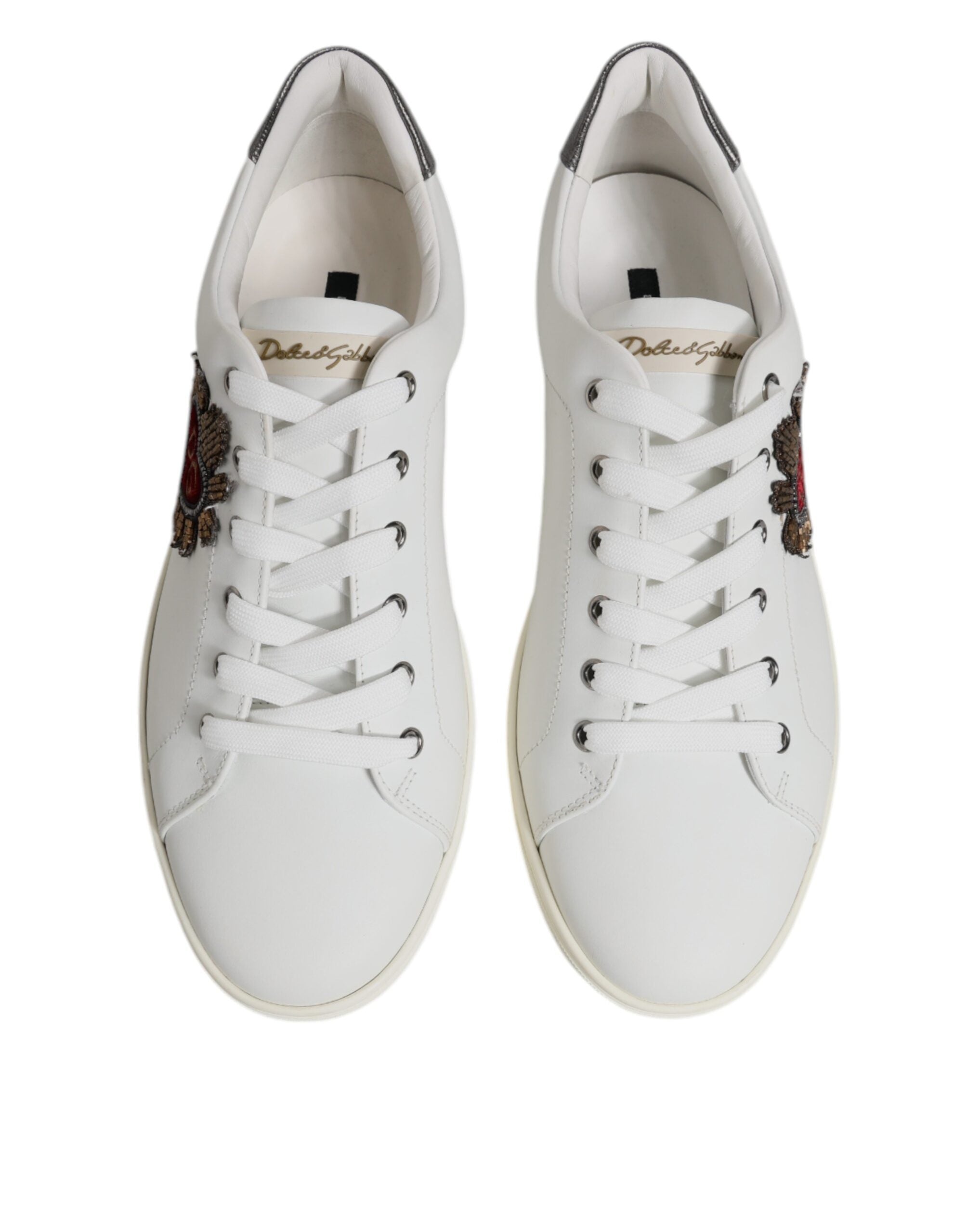 White Sacred Heart Men Low Top Sneakers Shoes - ventzia