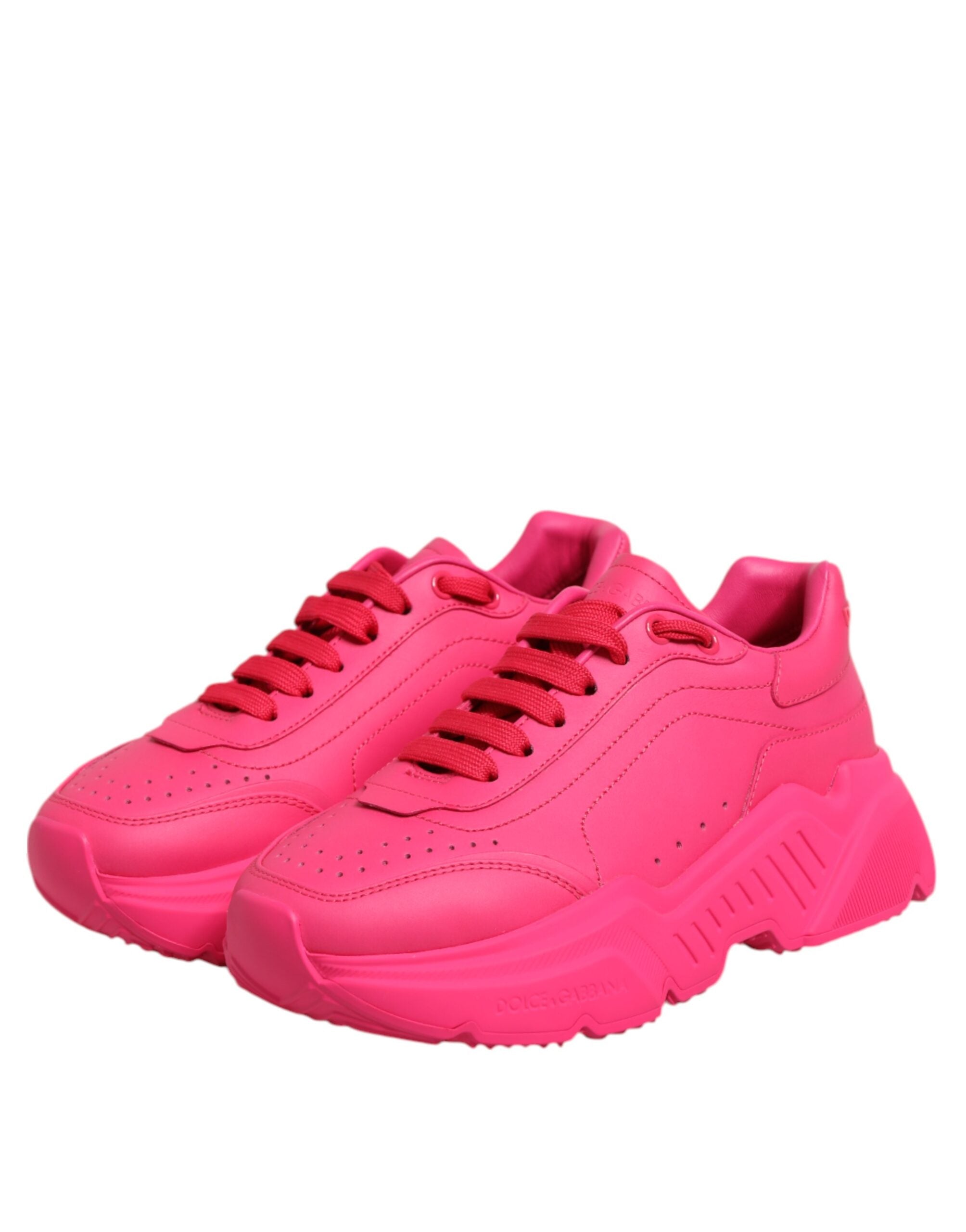 Pink Leather Daymaster Low Top Sneakers Shoes - ventzia