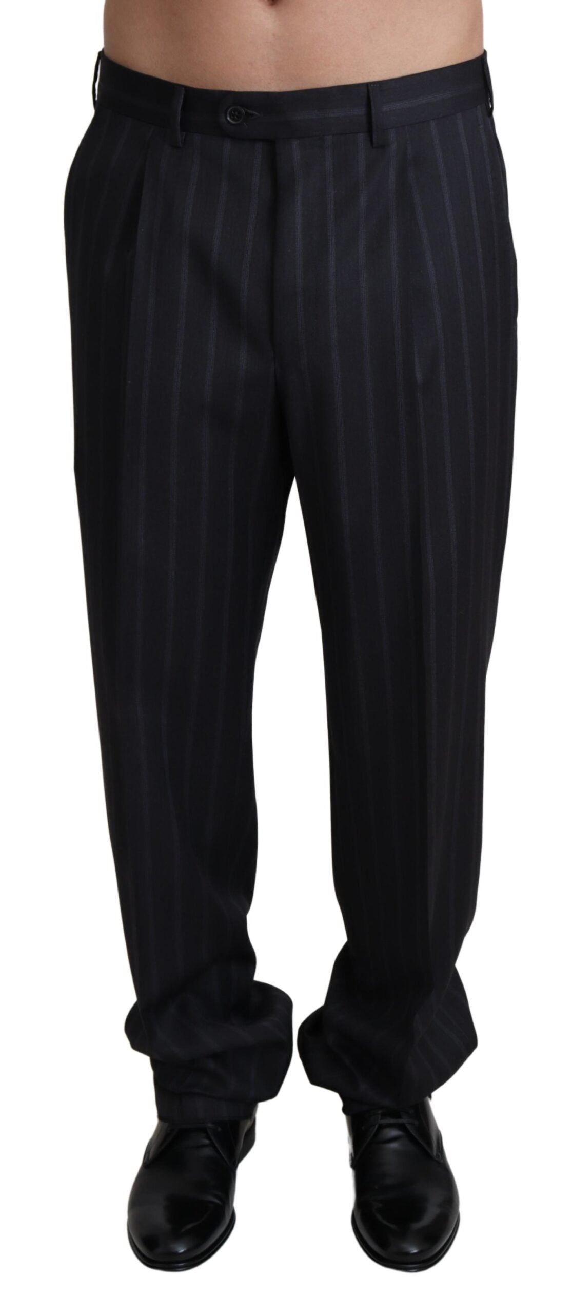 Gray Wool Blend Formal Trousers Pants - ventzia