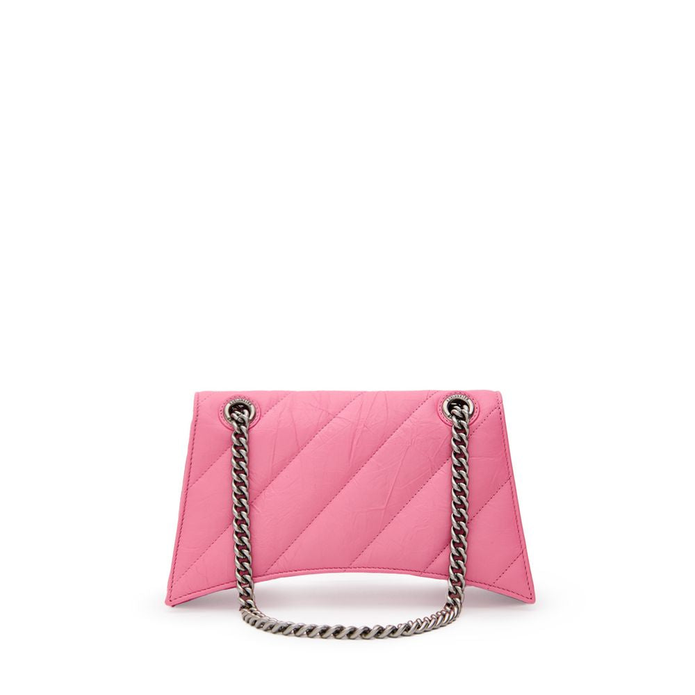 Pink Leather Shoulder Bag - ventzia