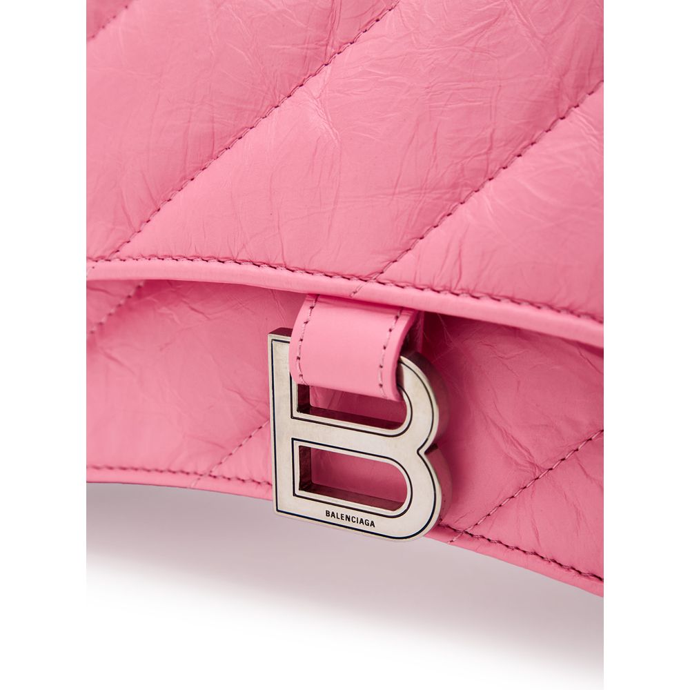 Pink Leather Shoulder Bag - ventzia