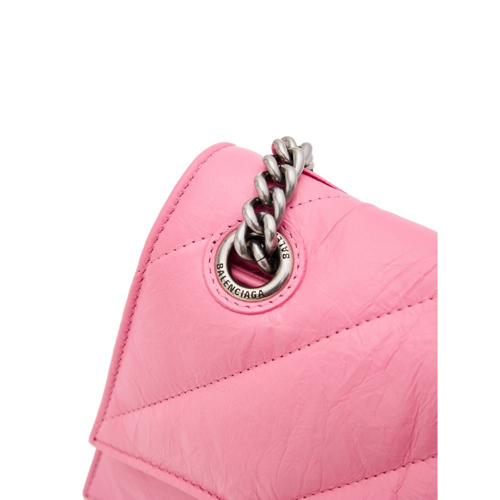 Pink Leather Shoulder Bag - ventzia