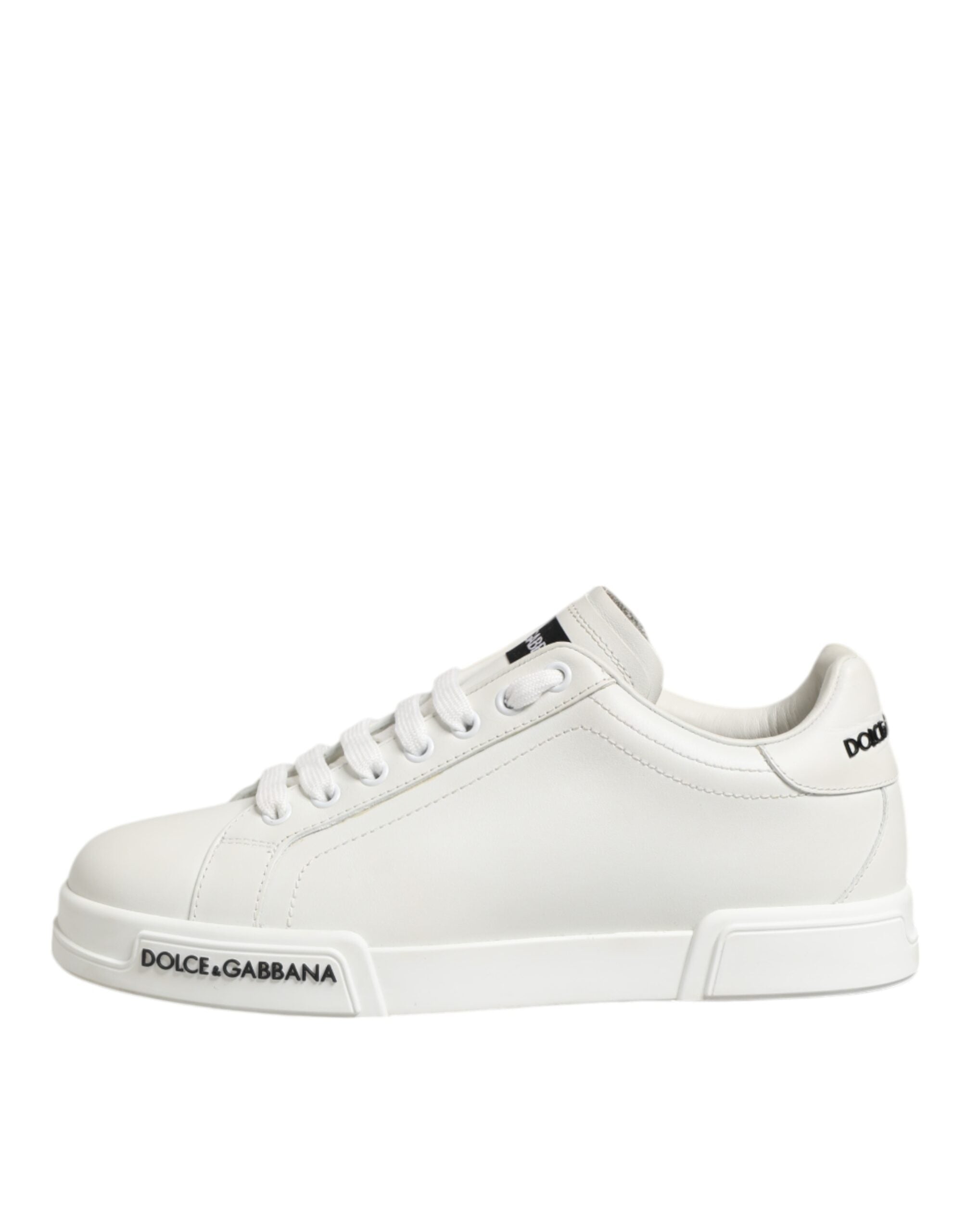 Black White Leather Portofino Sneaker Shoes - ventzia