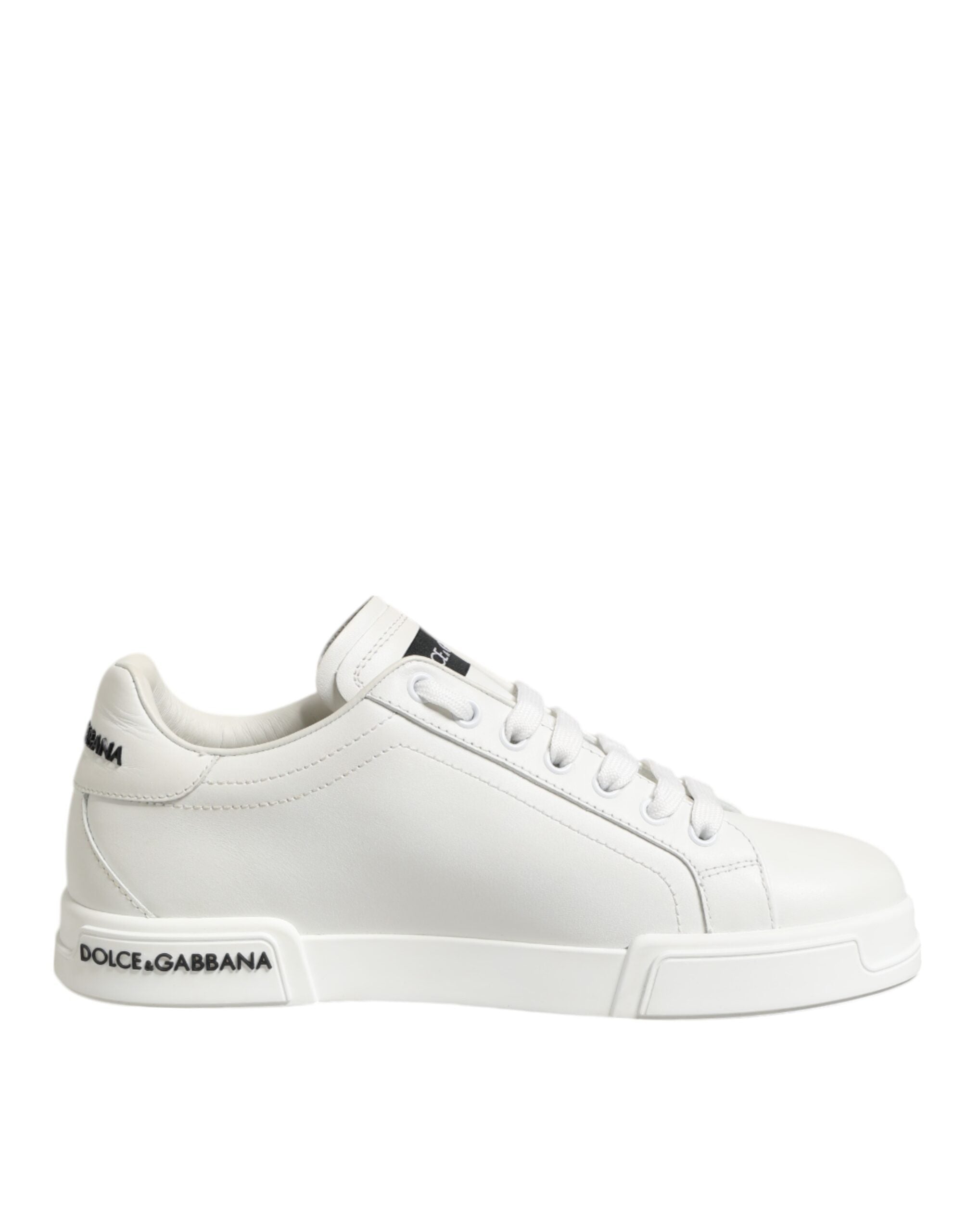 Black White Leather Portofino Sneaker Shoes - ventzia