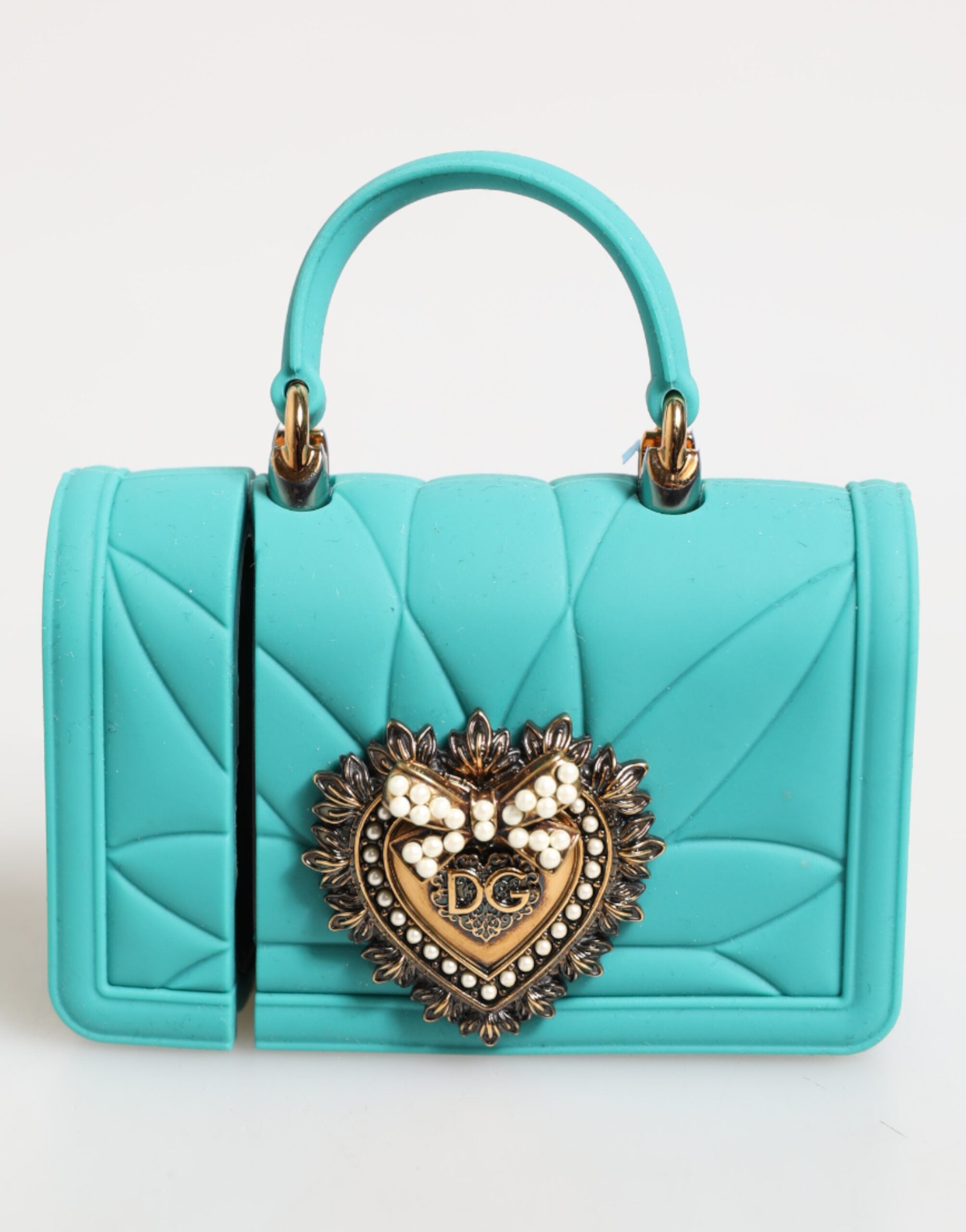 Turquoise Silicone Devotion Heart Cover Bag Airpods Case - ventzia