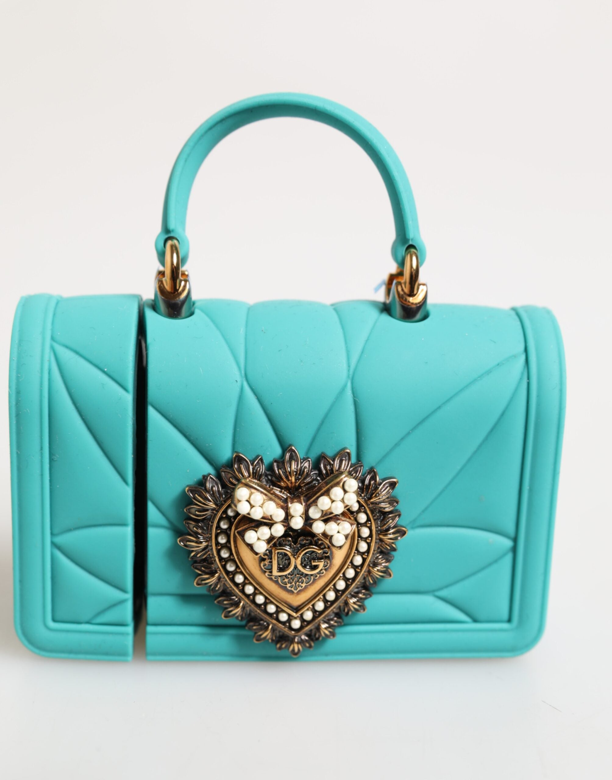 Turquoise Silicone Devotion Heart Cover Bag Airpods Case - ventzia