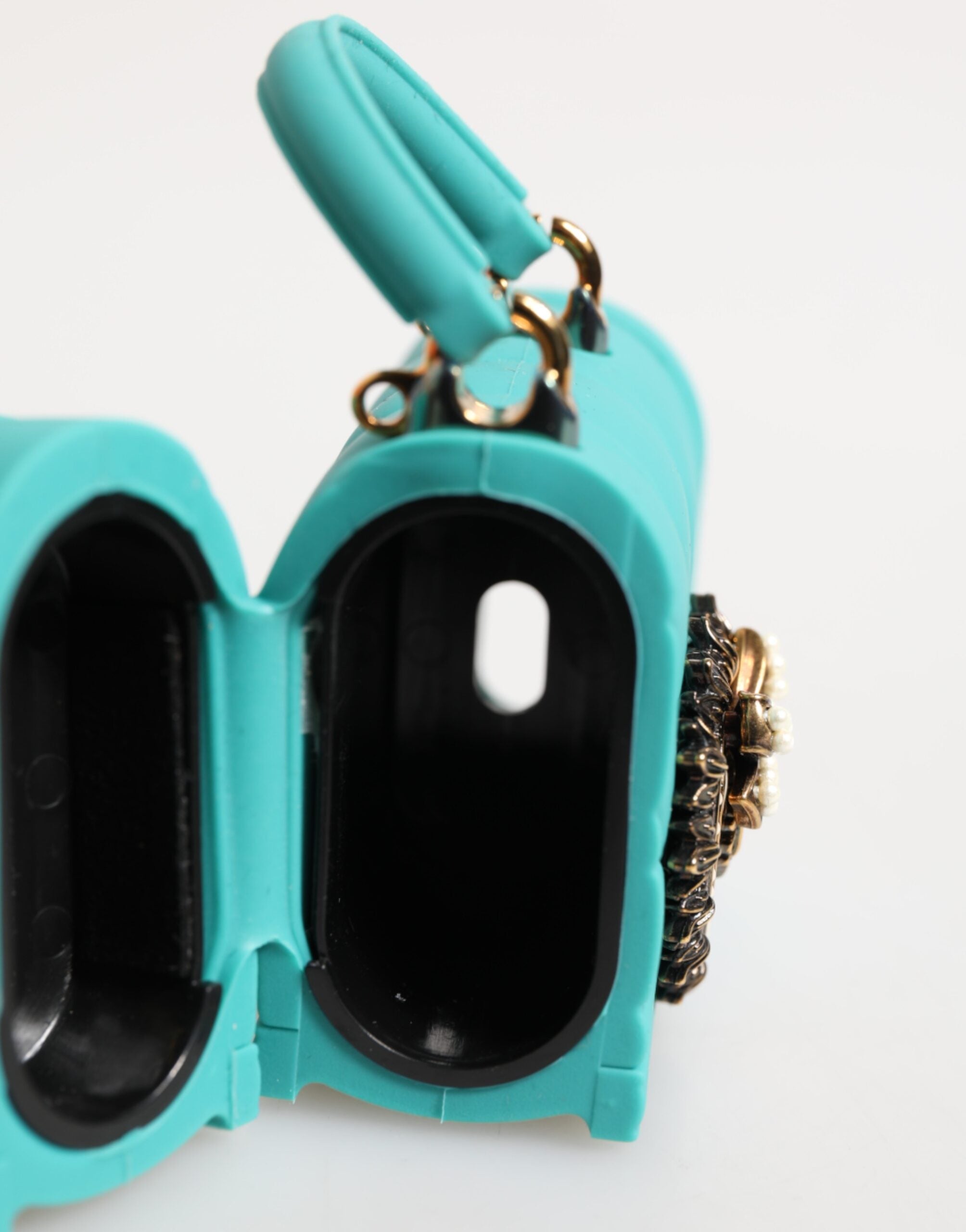 Turquoise Silicone Devotion Heart Cover Bag Airpods Case - ventzia