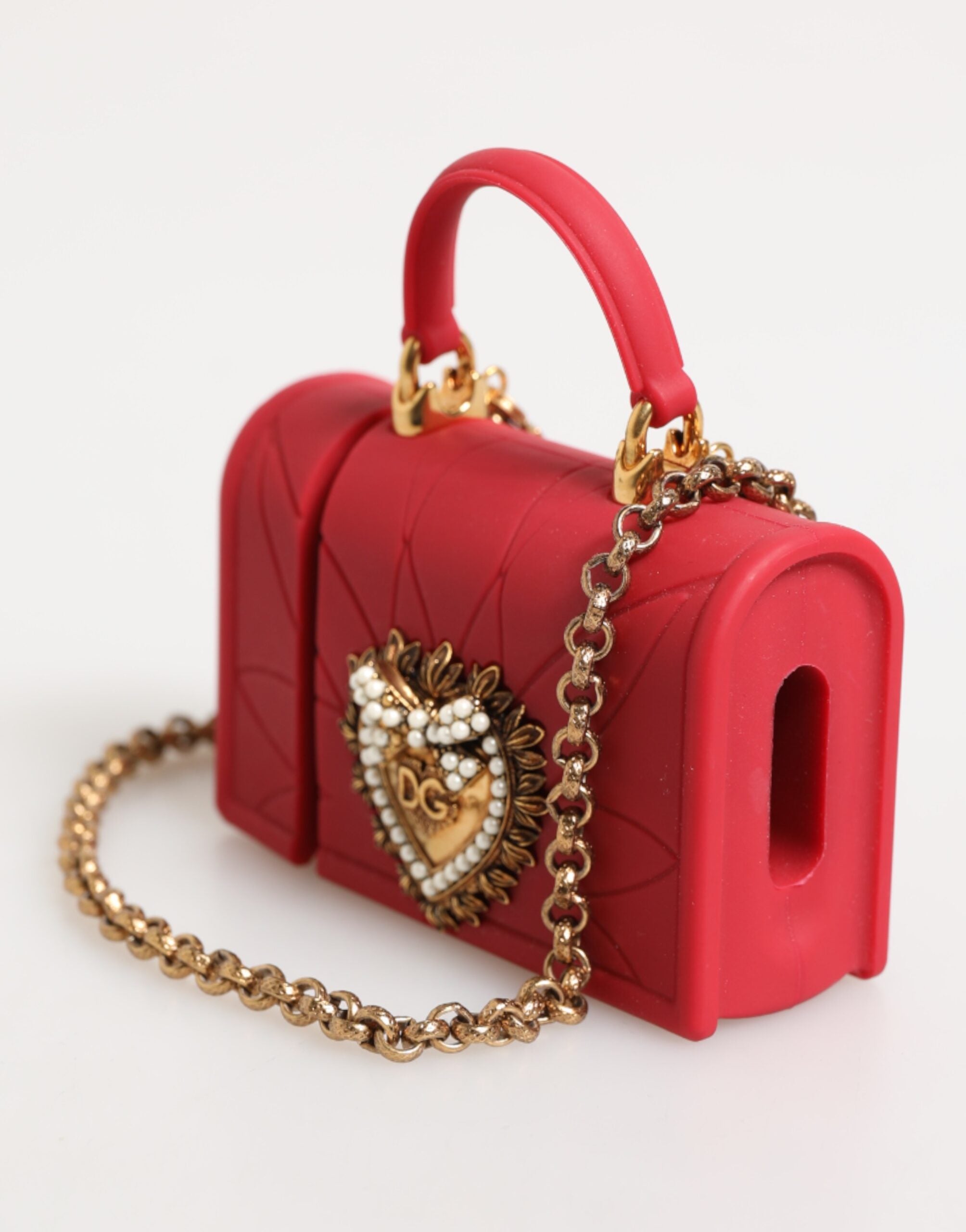 Red Silicone Devotion Heart Cover Bag Women Airpods Case - ventzia