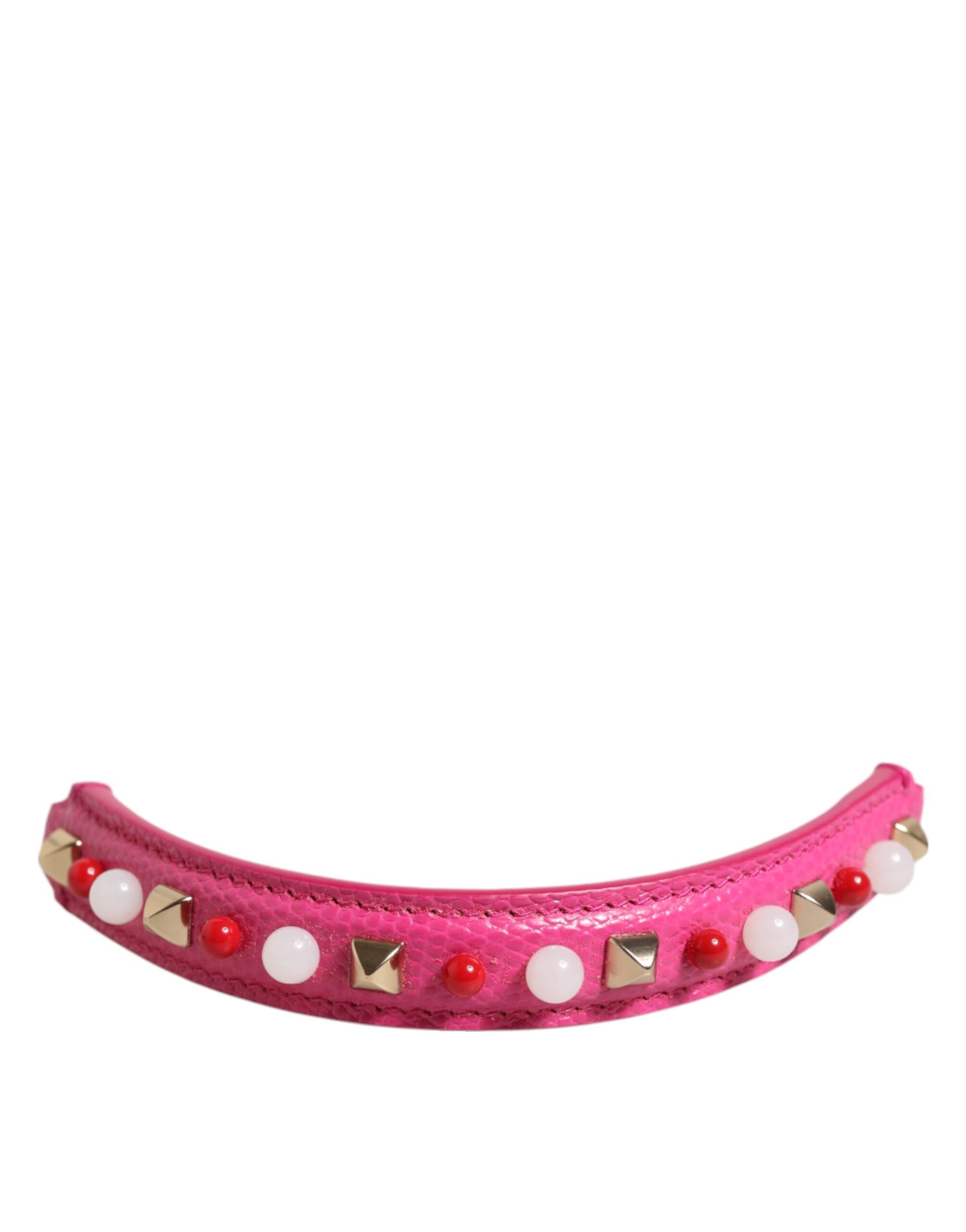 Pink Embellished Leather Bag Handle Women Shoulder Strap - ventzia