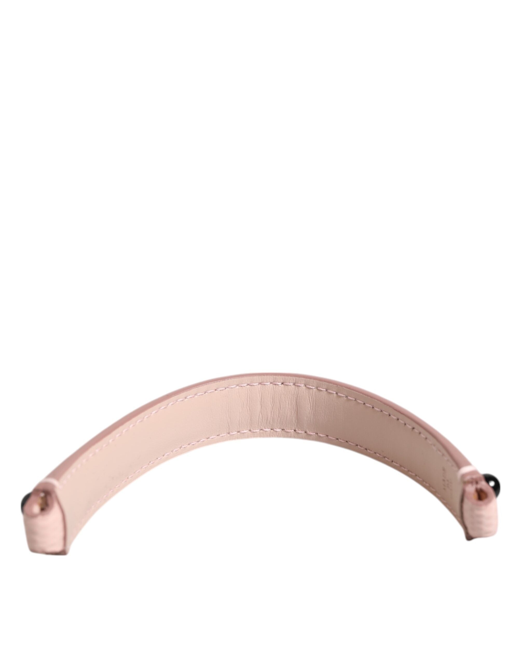 Light Pink Embellished Leather Bag Handle  Shoulder Strap - ventzia