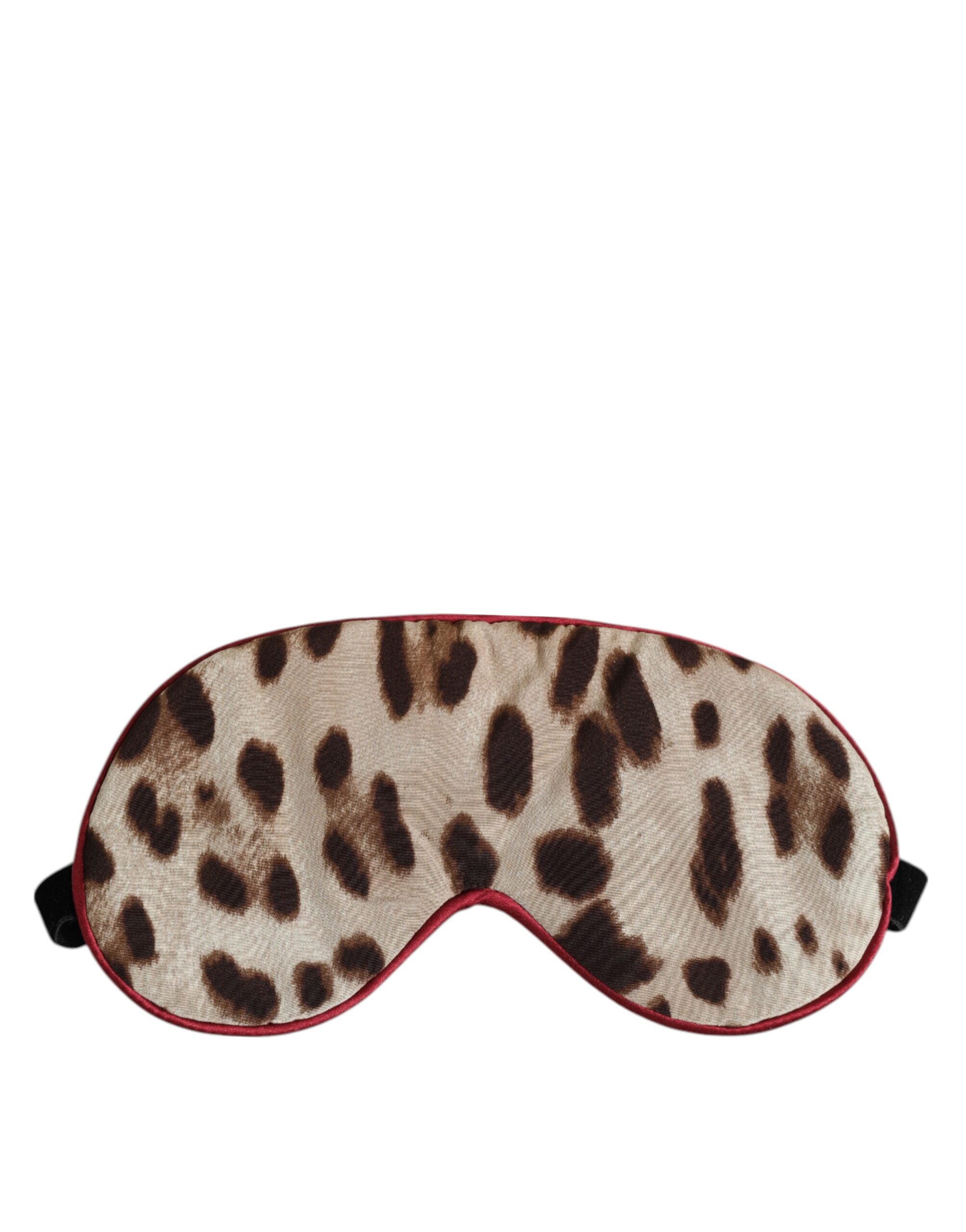 Brown Leopard Print Silk Women Accessory Sleep Eye Mask - ventzia