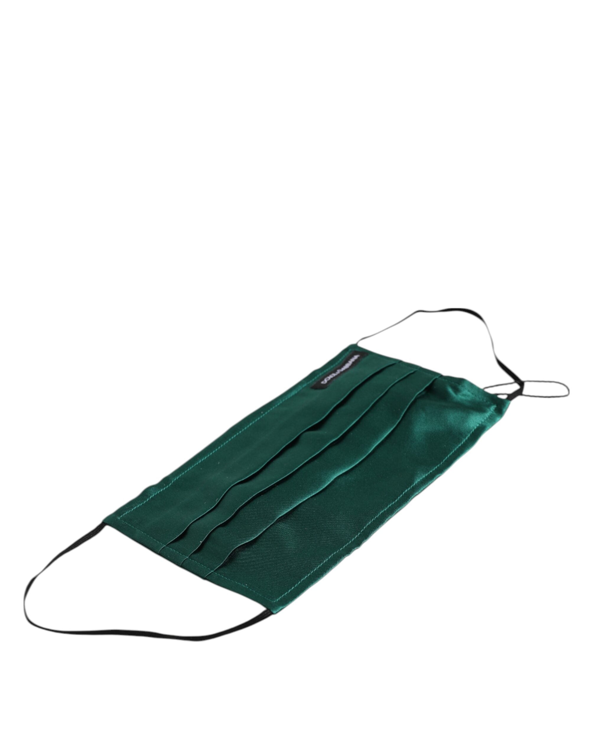 Green Silk Pleated Elastic Ear Strap Face Mask - ventzia