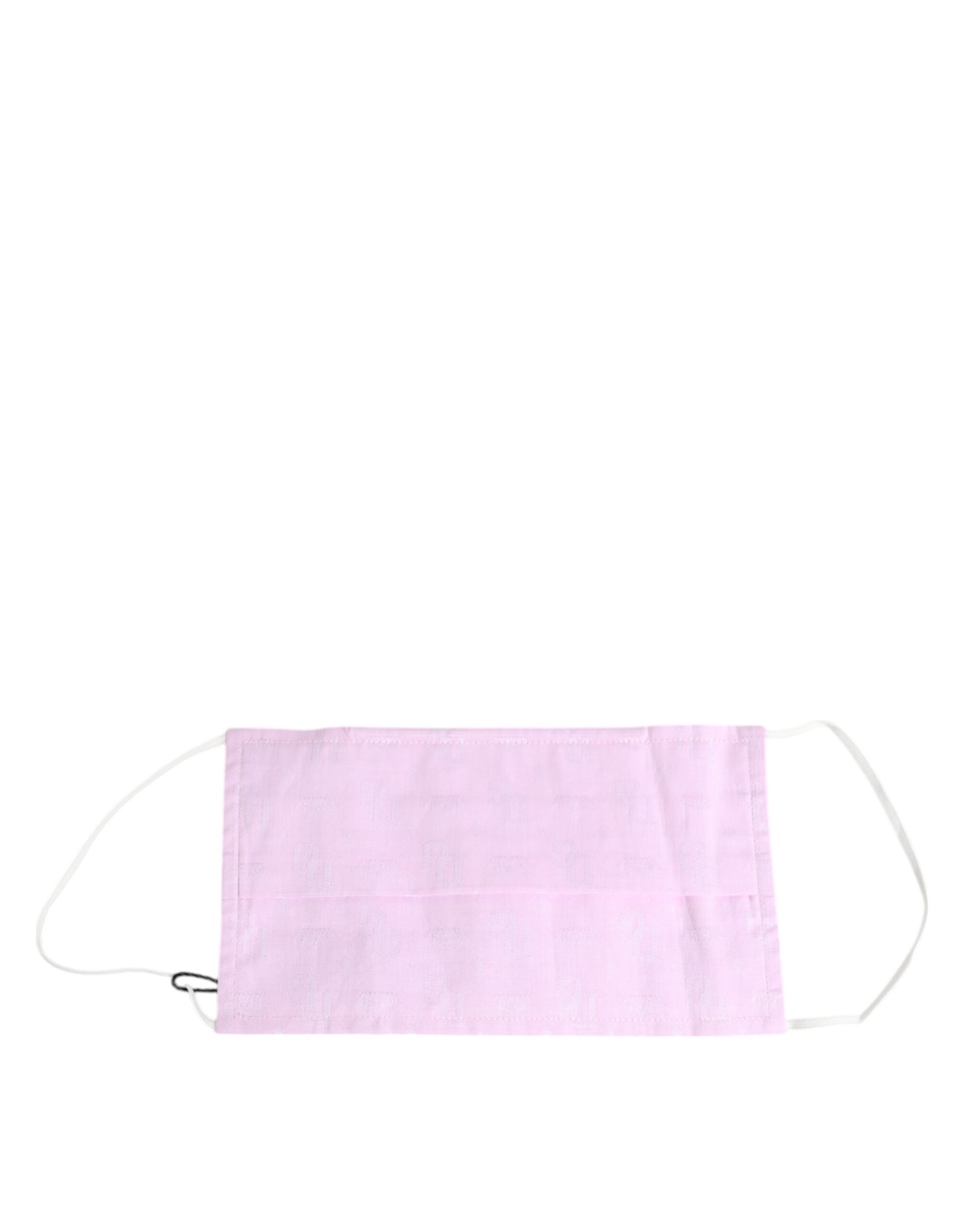 Pink Cotton Logo Elastic Ear Strap Face Mask - ventzia