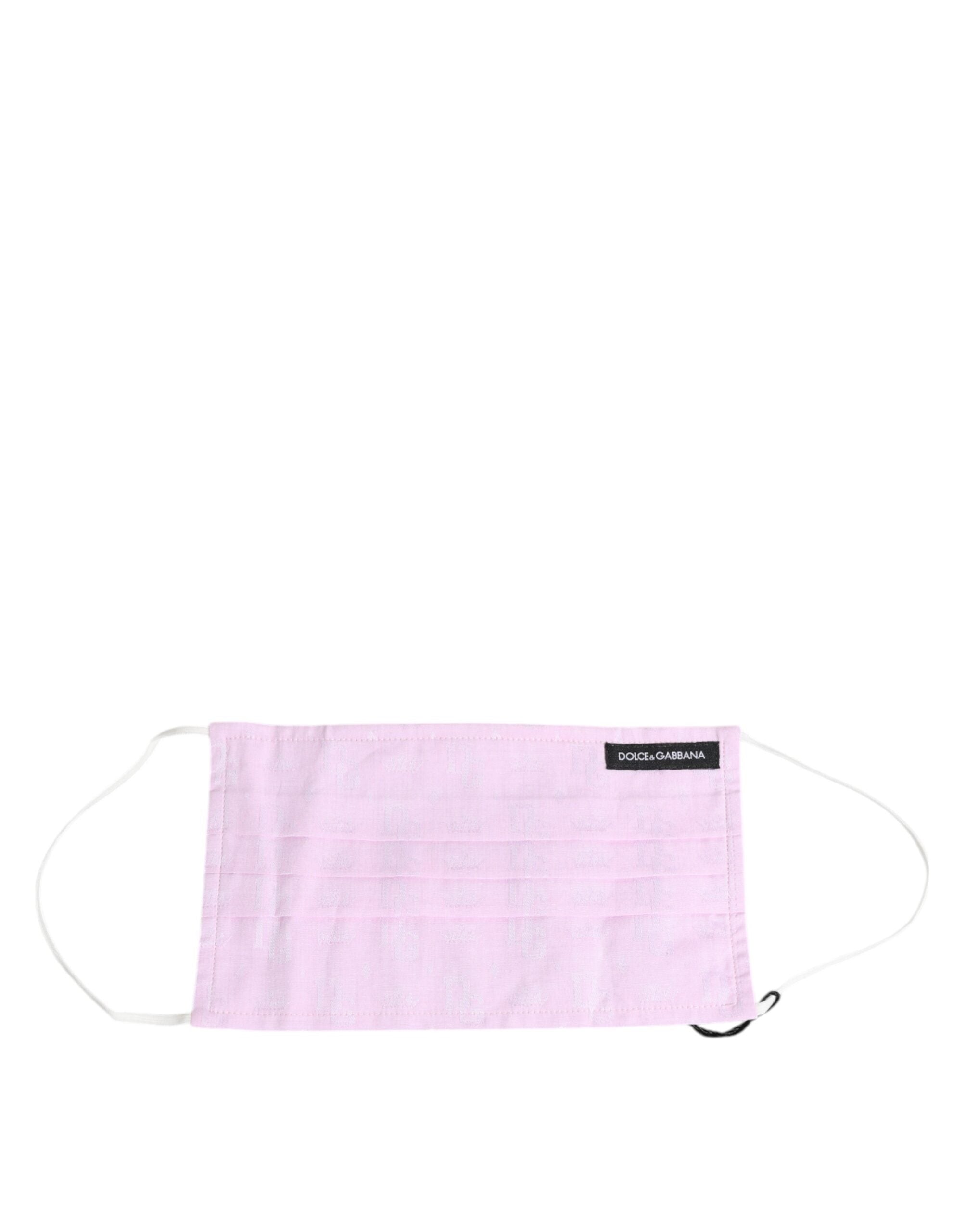 Pink Cotton Logo Elastic Ear Strap Face Mask - ventzia