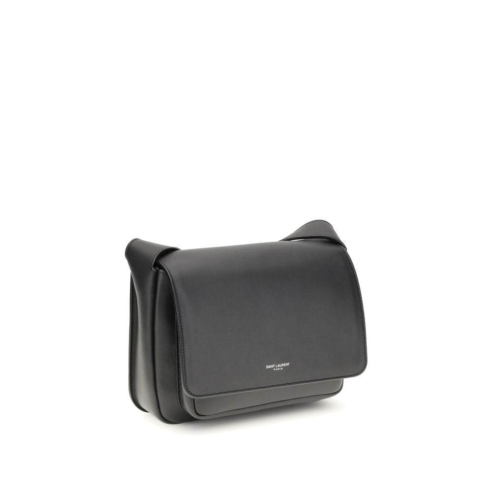 Black Calf Leather Bos Taurus Shoulder Bag - ventzia