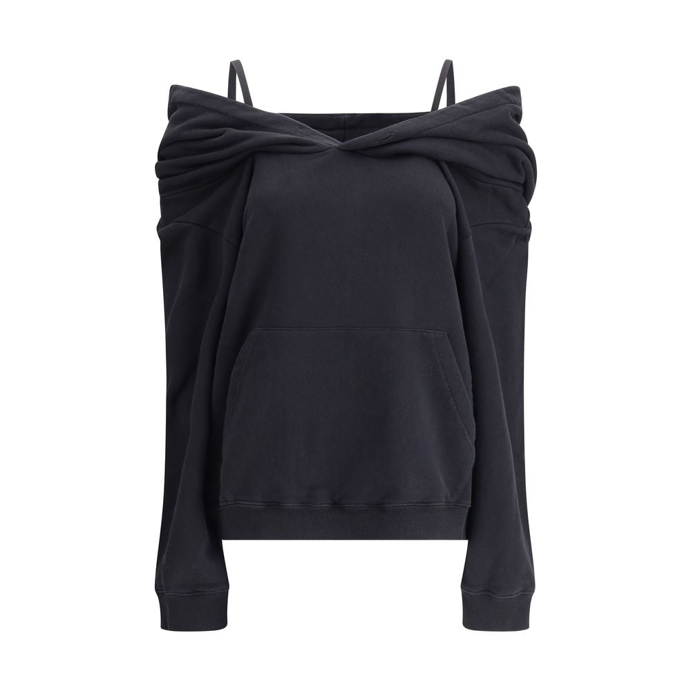 Black Cotton Sweatshirt - ventzia