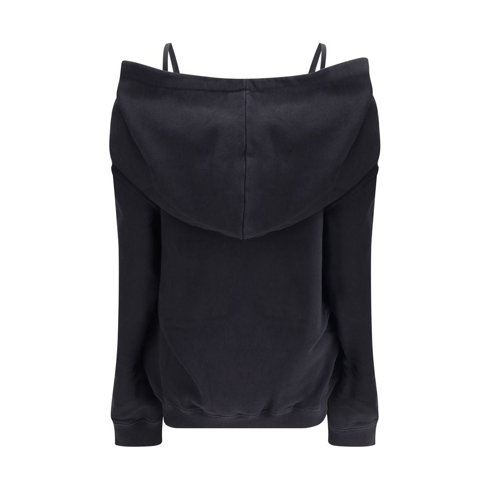 Black Cotton Sweatshirt - ventzia