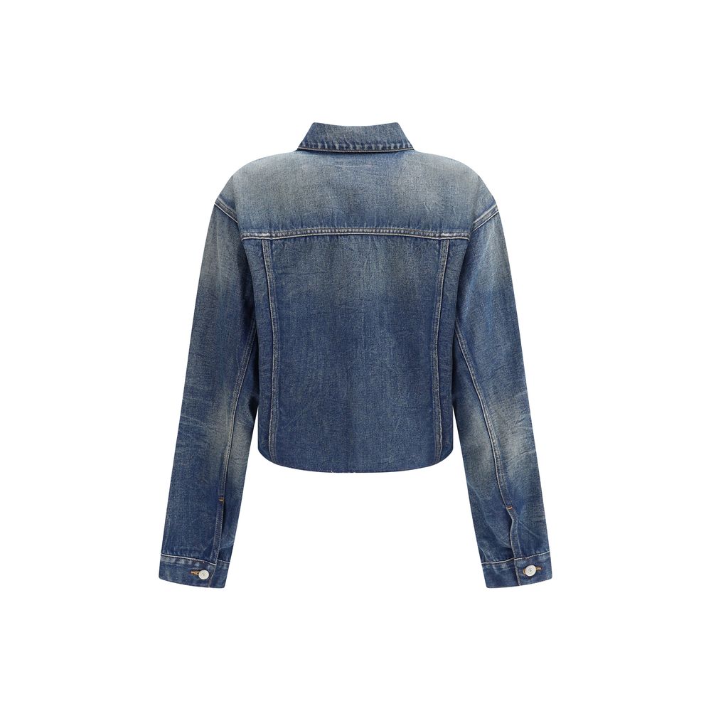 Blue Cotton Denim Jacket - ventzia