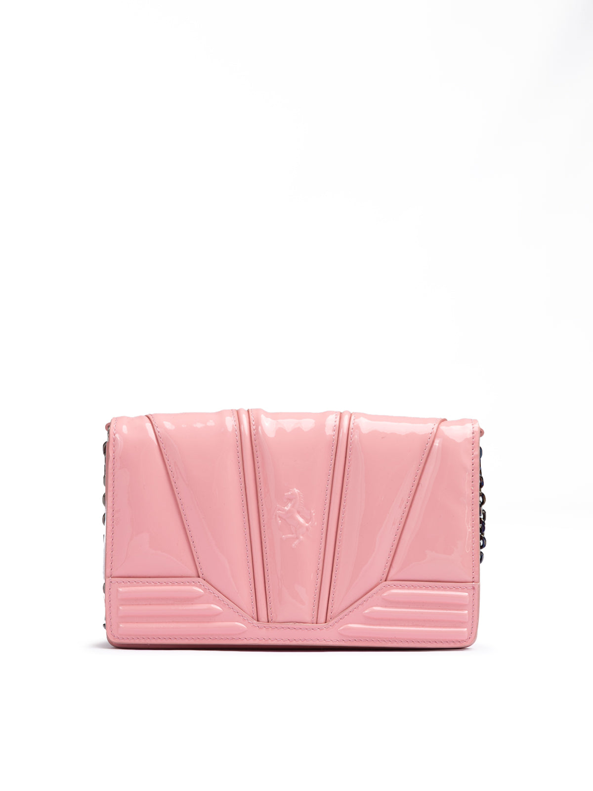 Pink GT patent leather bag with chain - ventzia