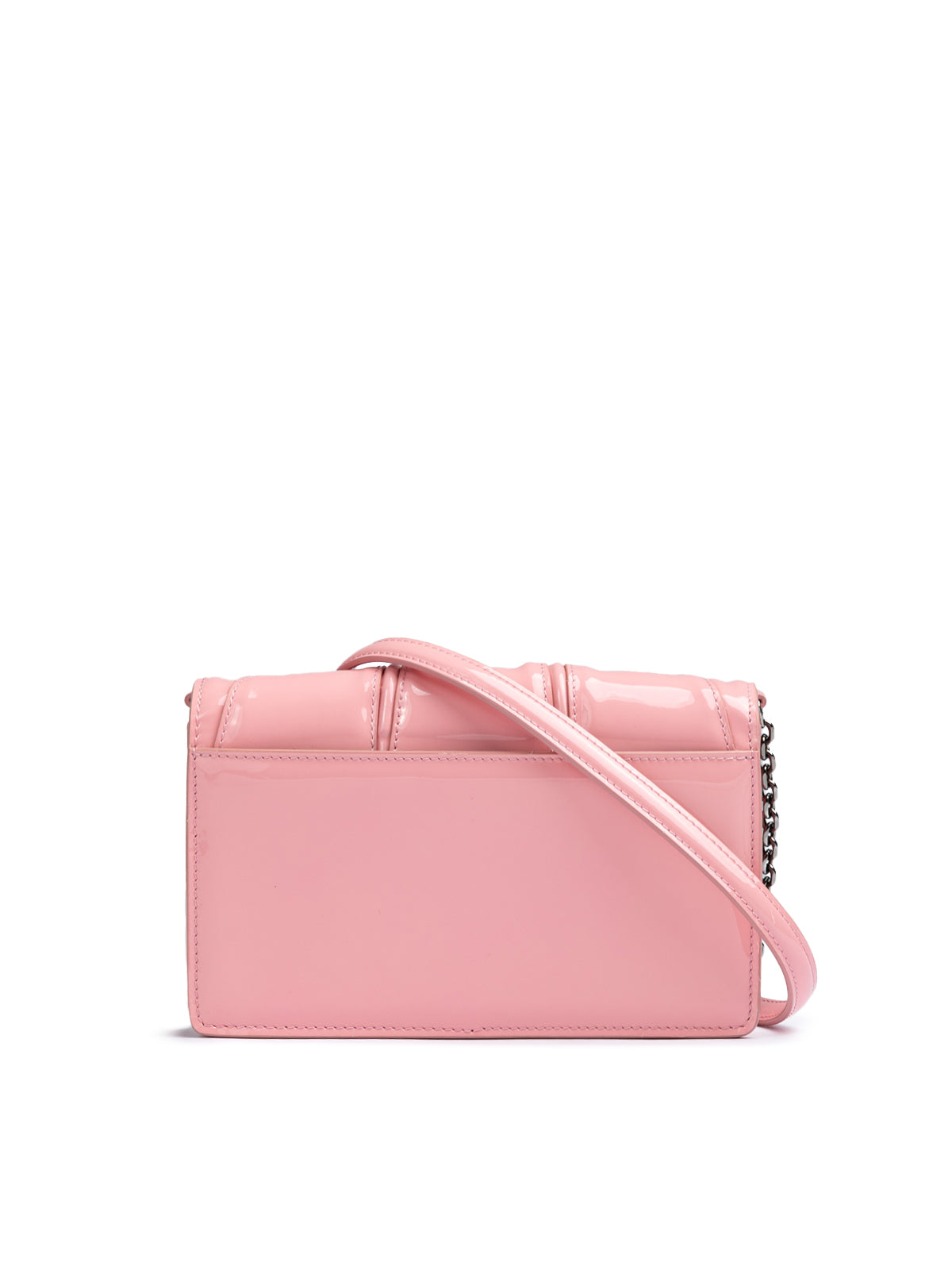 Pink GT patent leather bag with chain - ventzia