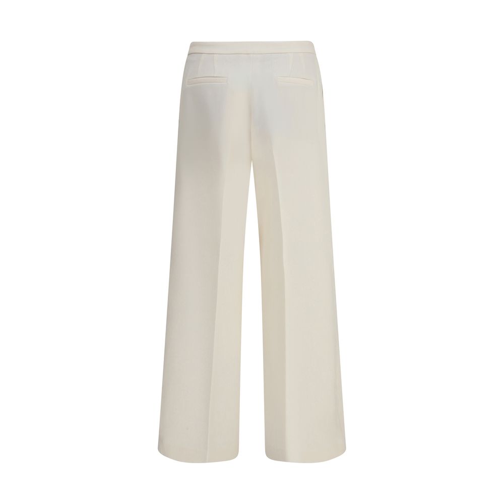 Cream Polyester Casual Pants - ventzia