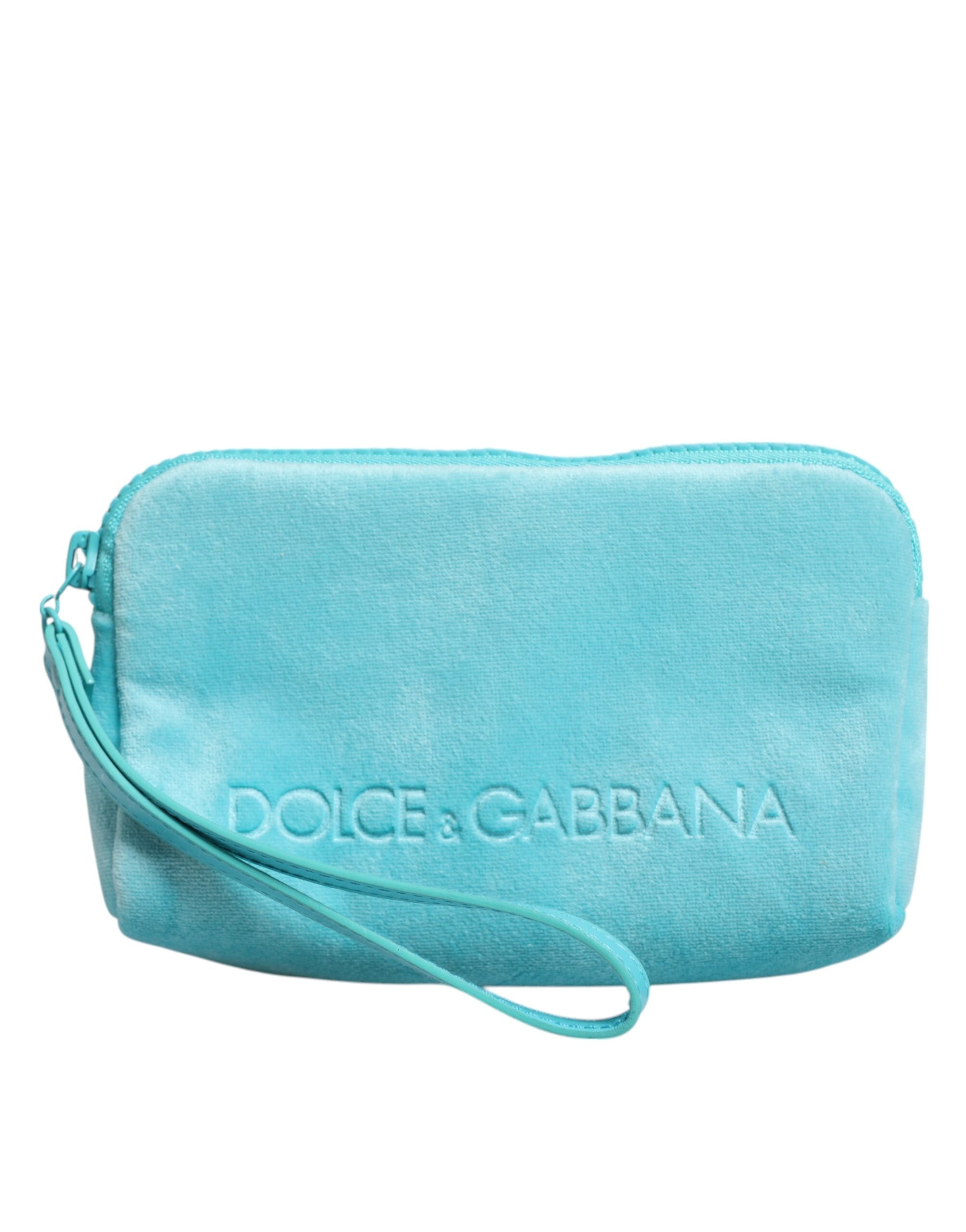Light Blue Solid Logo Clutch Sunglasses Holder Pouch Bag - ventzia