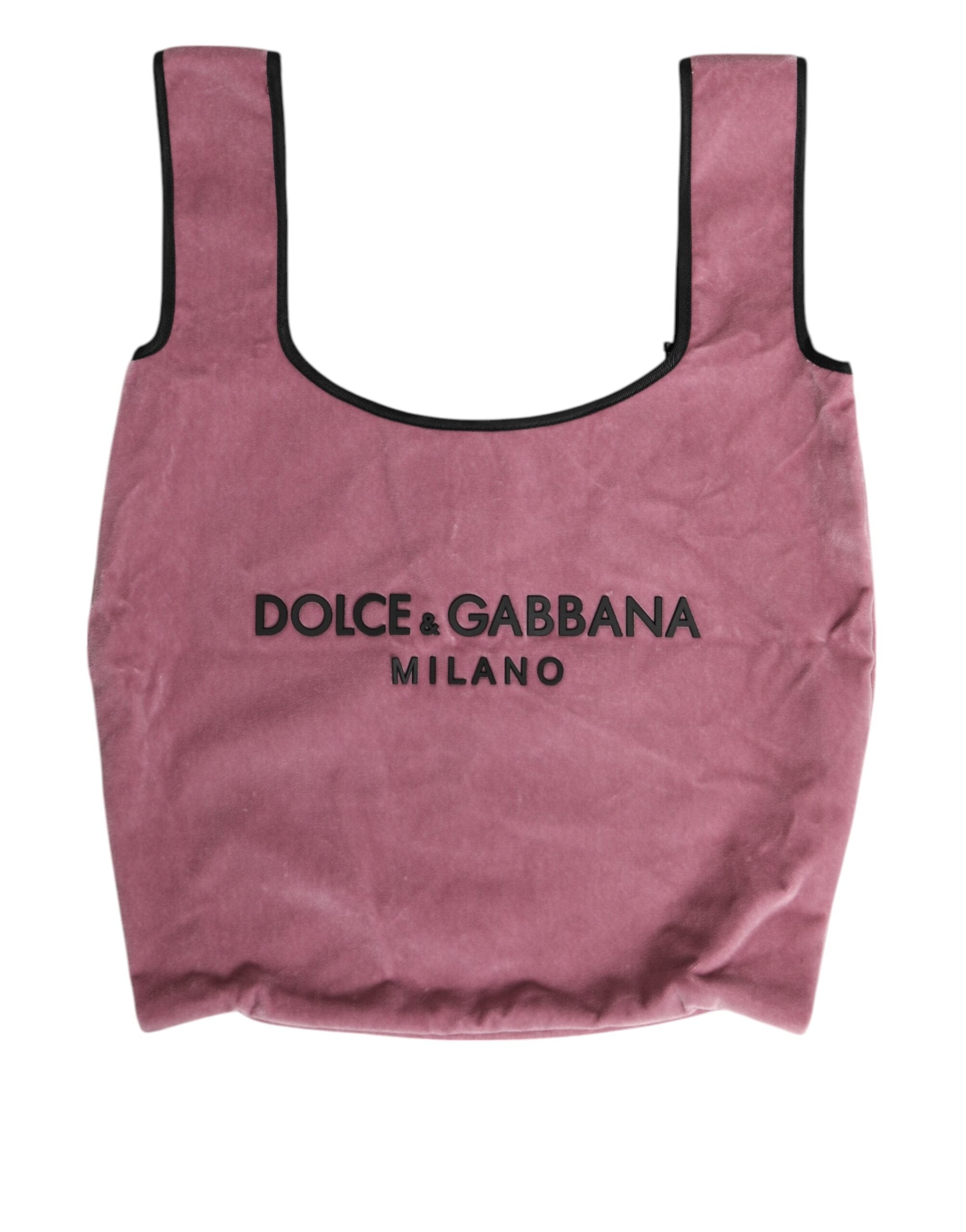 Pink Cotton Velvet DG MILANO Shoulder Shopping Borse Bag - ventzia