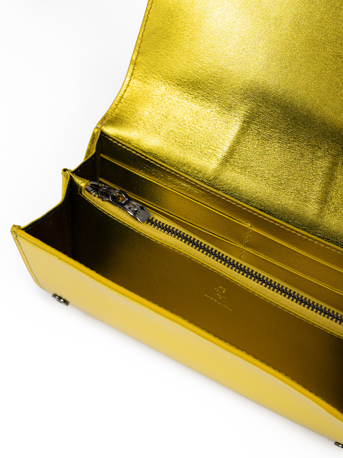 Metal Yellow GT patent leather purse - ventzia