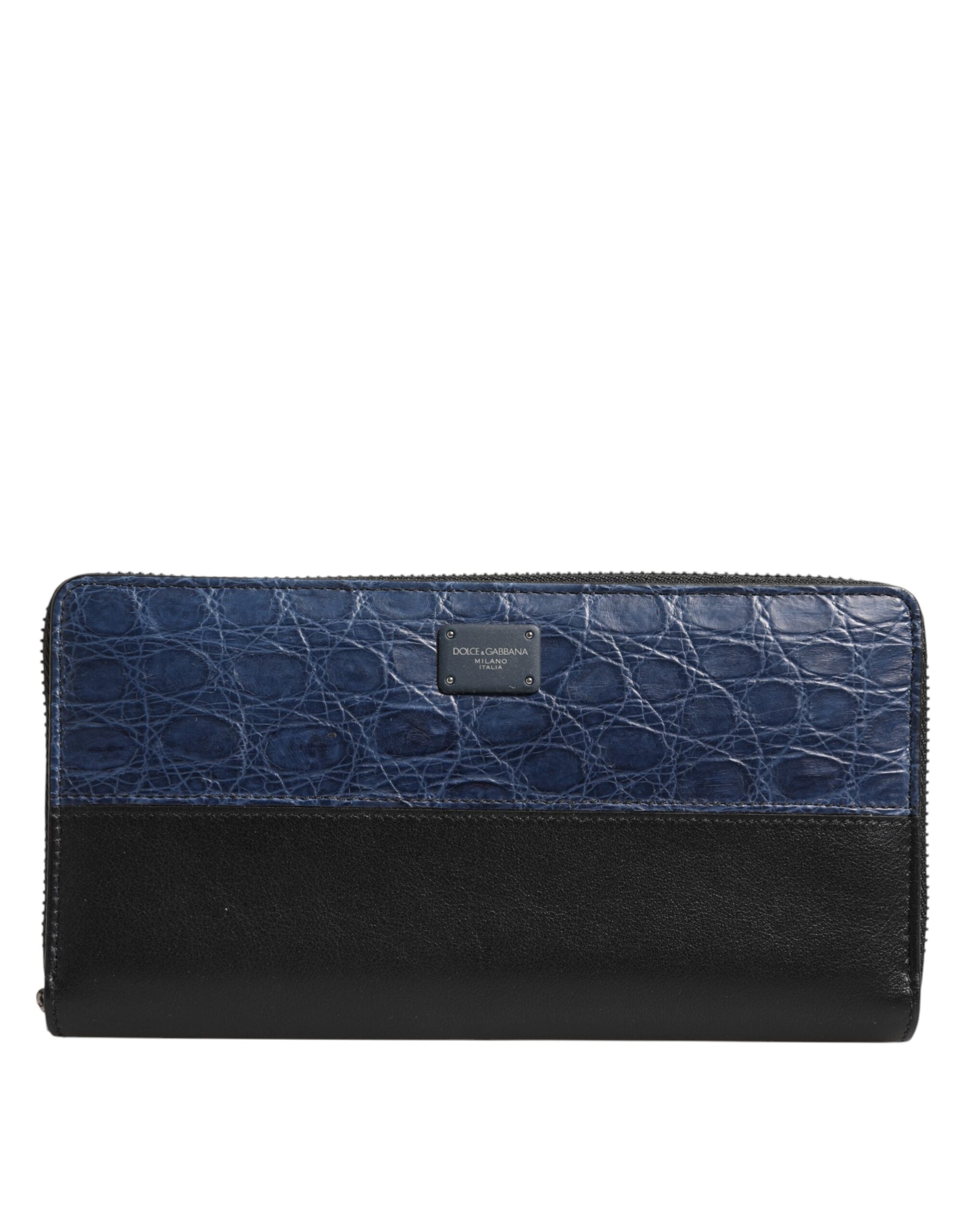 Black Blue Exotic Leather Men Continental Clutch Wallet - ventzia