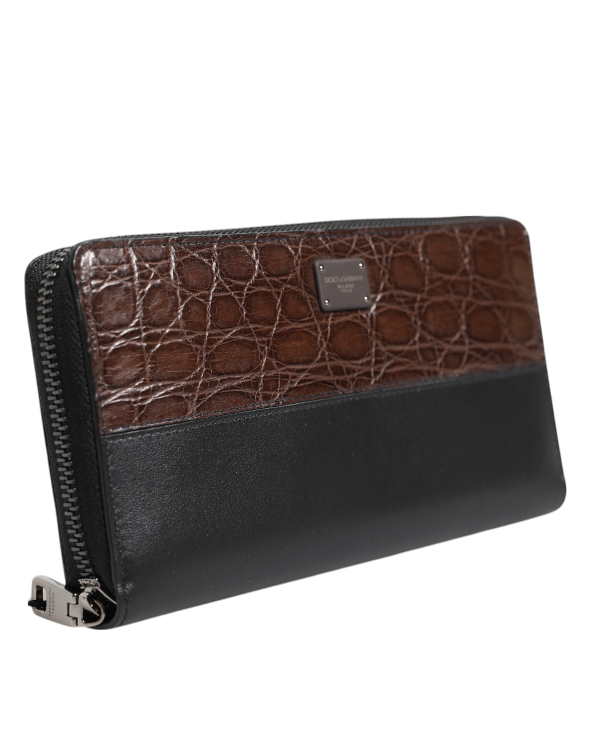 Black Brown Exotic Leather Men Continental Clutch Wallet - ventzia
