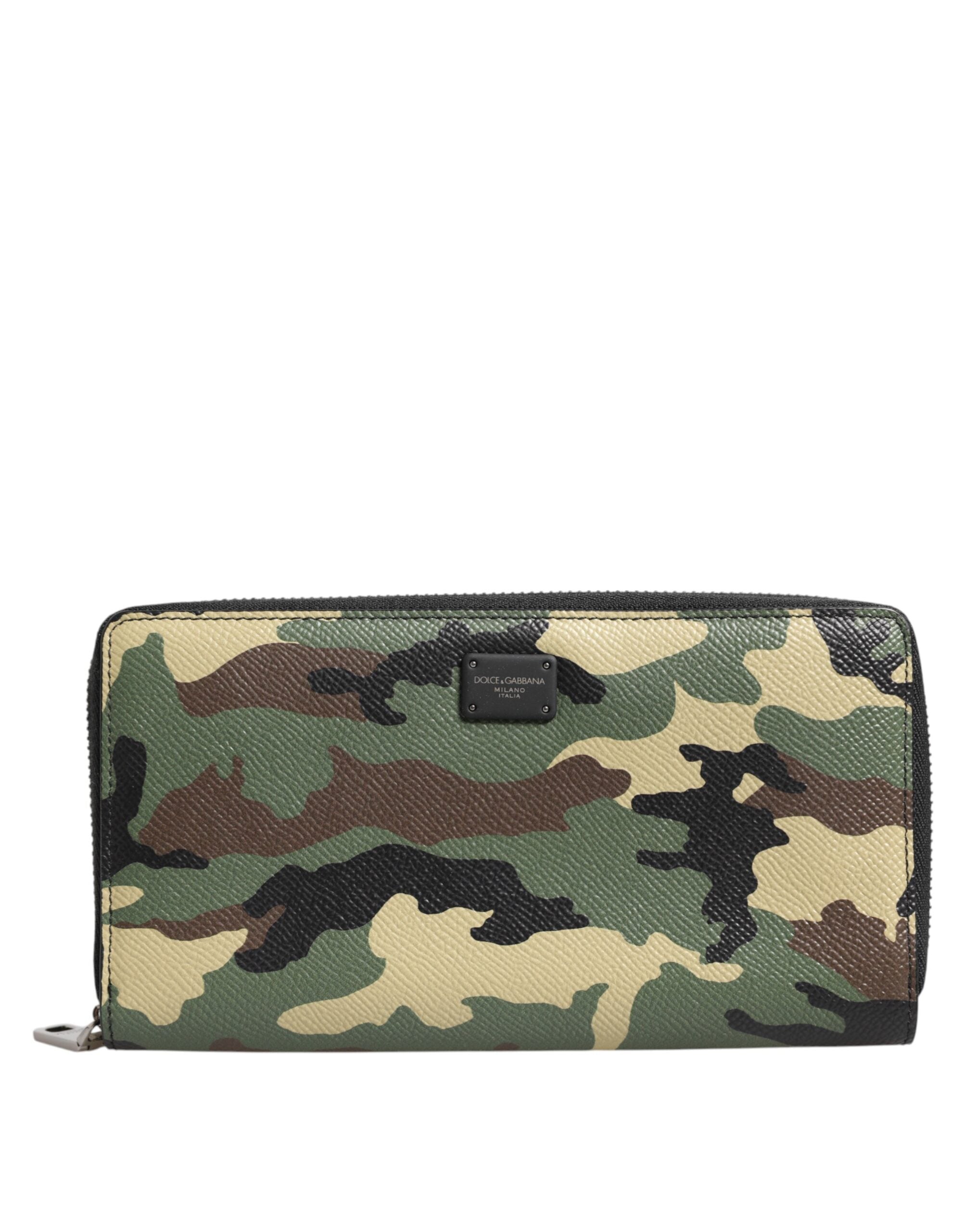 Multicolor Camouflage Logo Zip Around Continental Wallet - ventzia