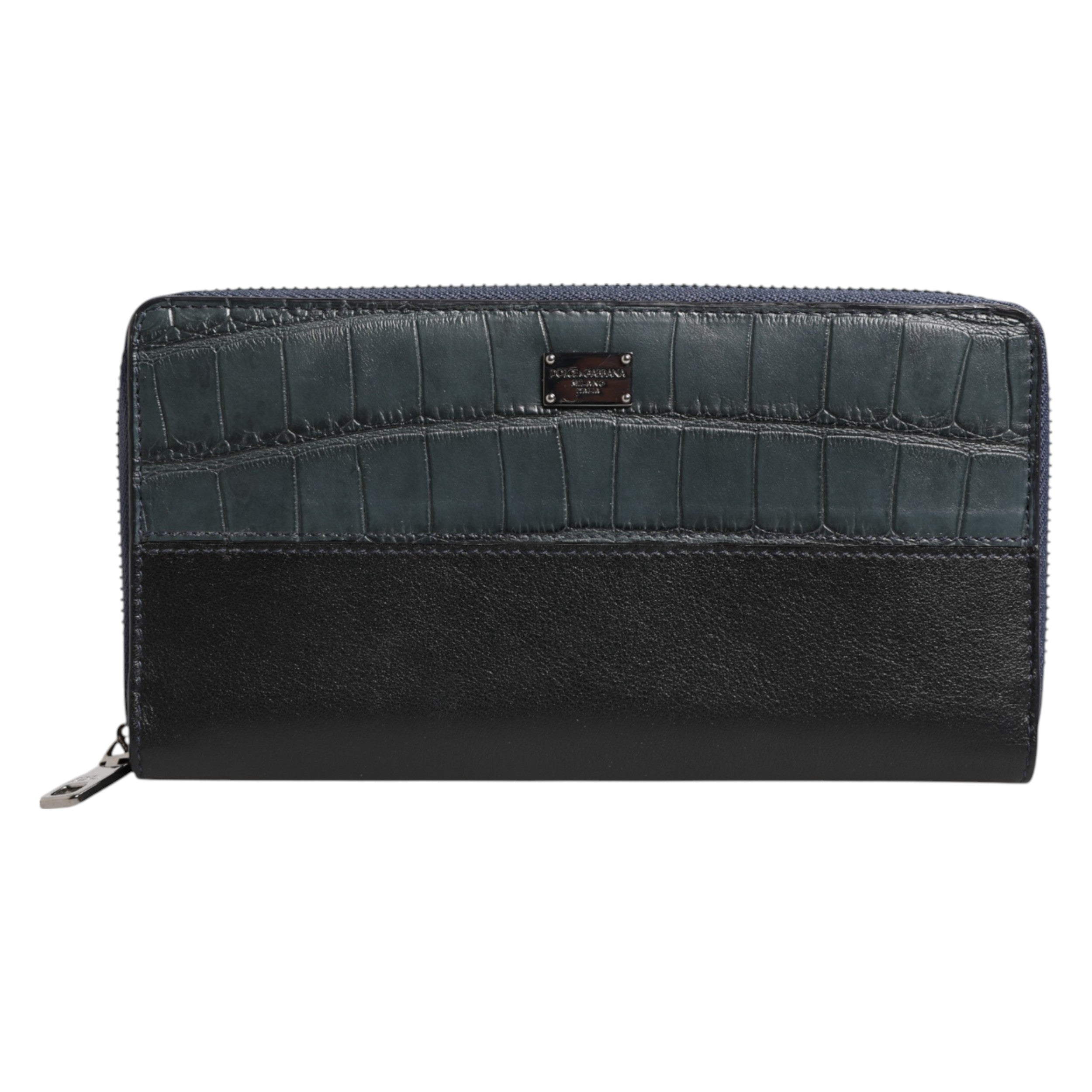 Black Blue Exotic Leather Men Continental Clutch Wallet - ventzia