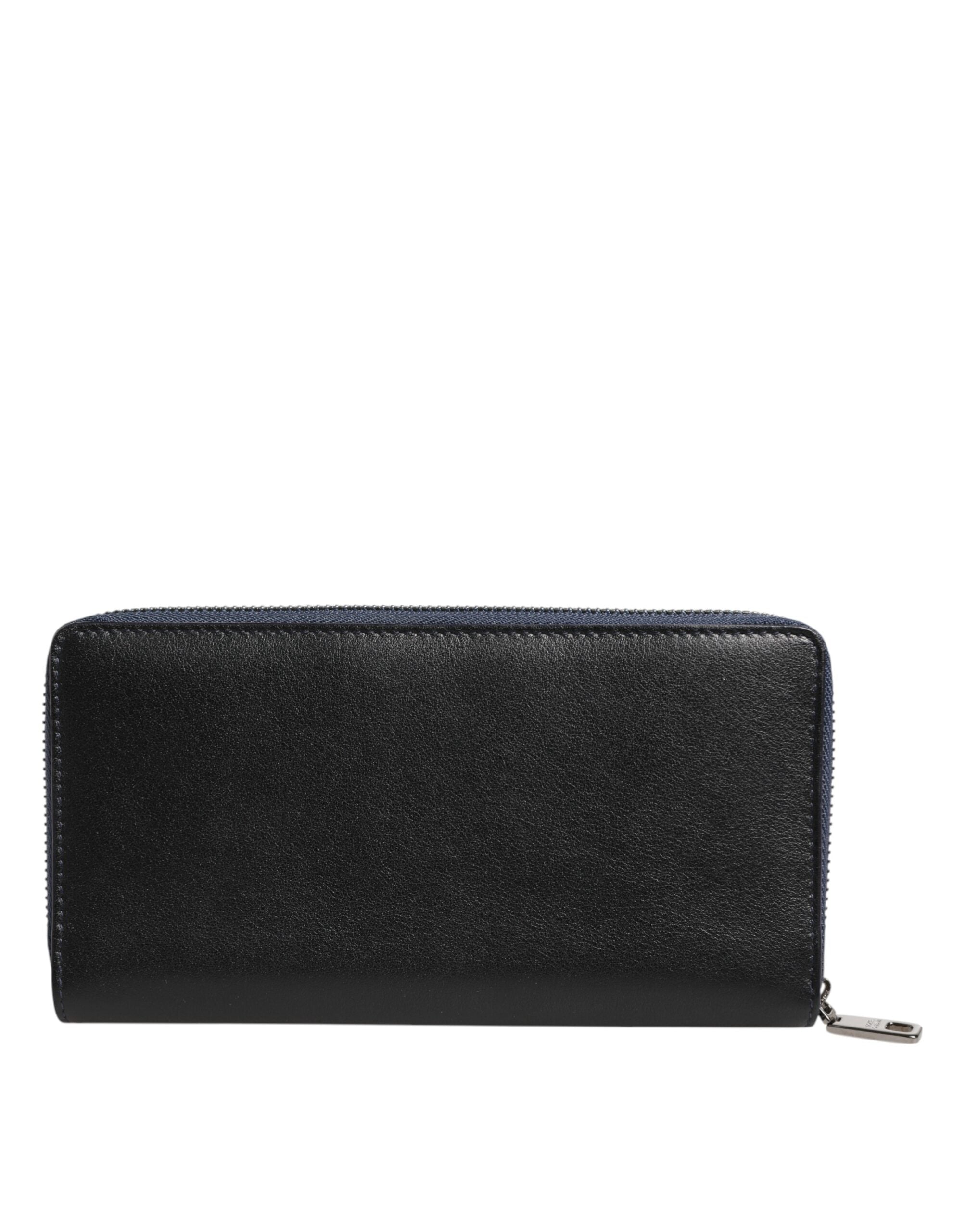 Black Blue Exotic Leather Men Continental Clutch Wallet - ventzia