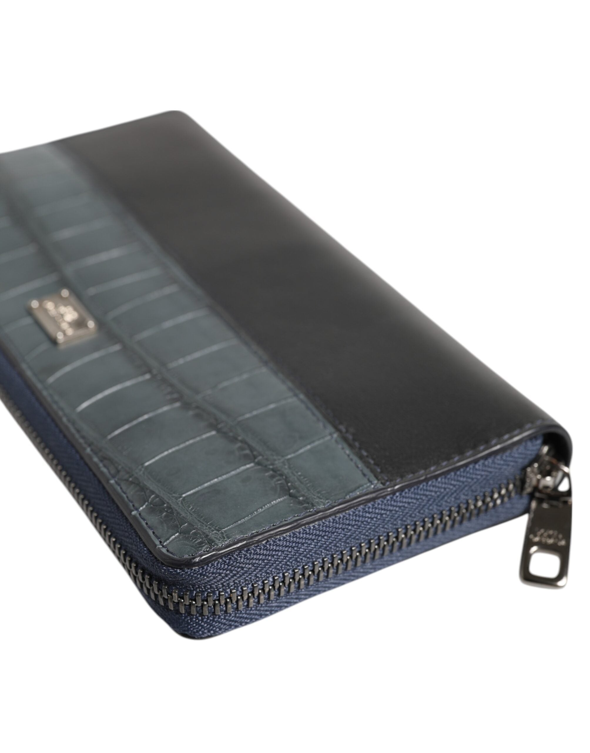 Black Blue Exotic Leather Men Continental Clutch Wallet - ventzia