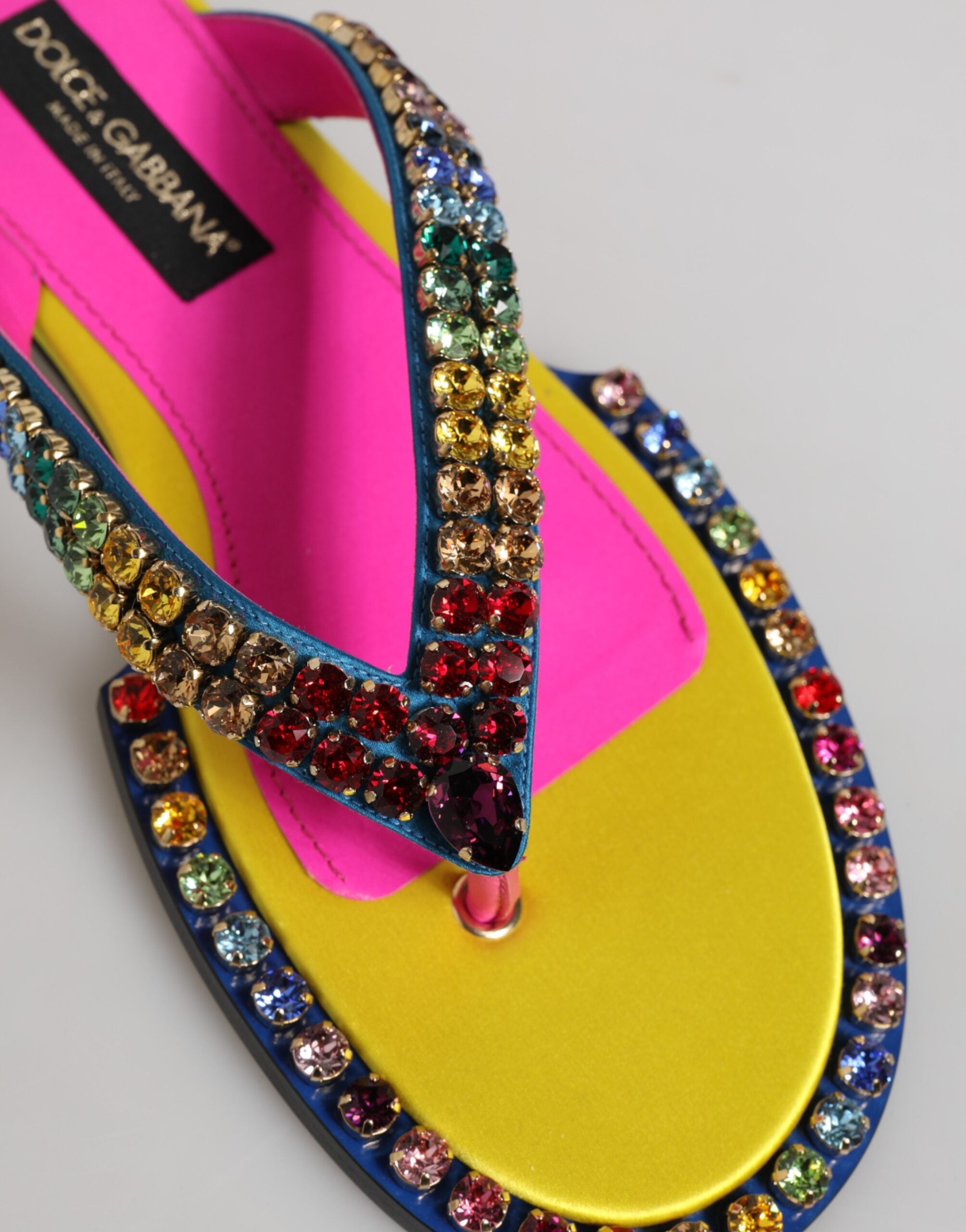 Multicolor Rhinestone Flip Flop Flat Sandals Shoes - ventzia