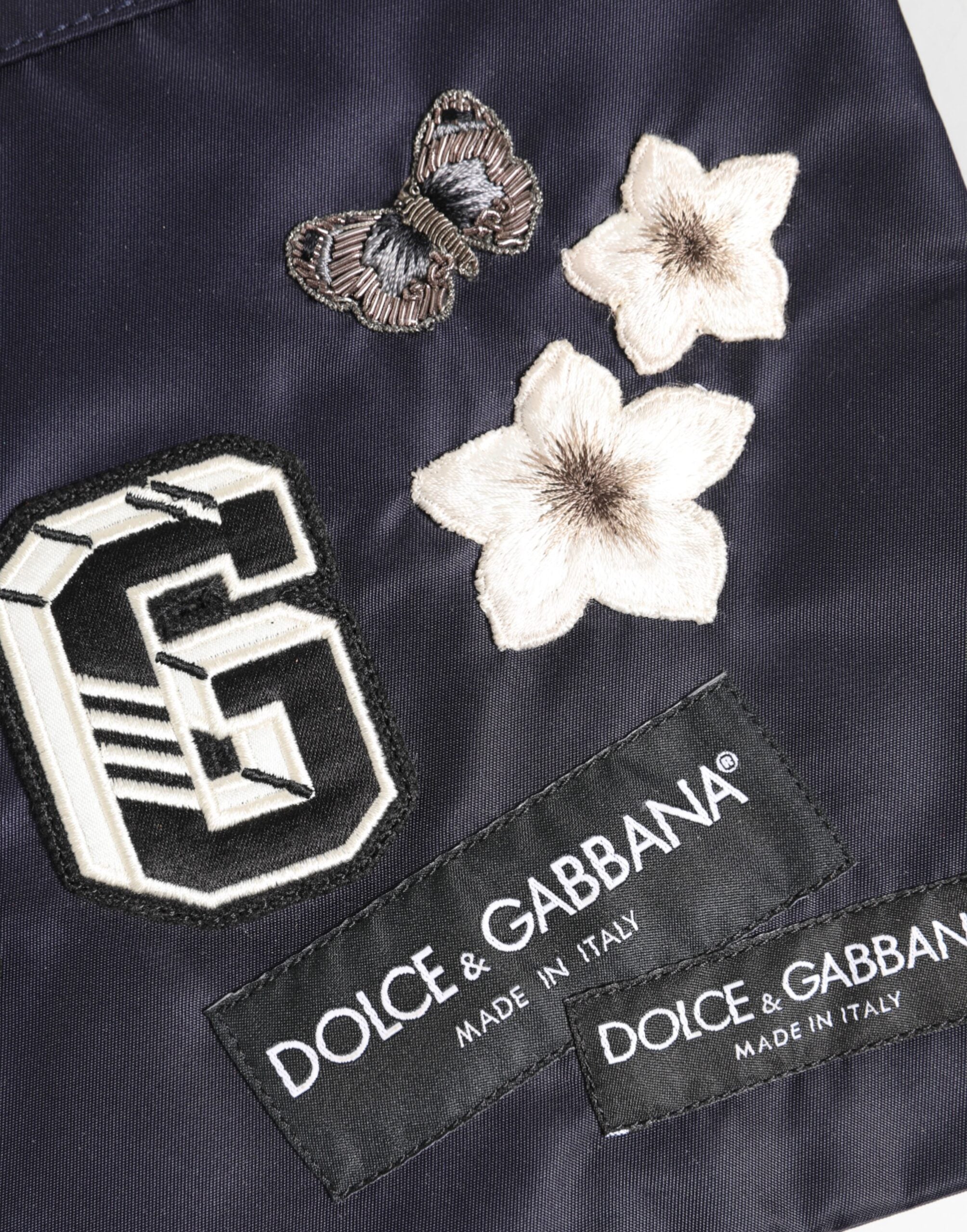 Blue DG Logo Patch Embellished Pouch Clutch Men Borse Bag - ventzia