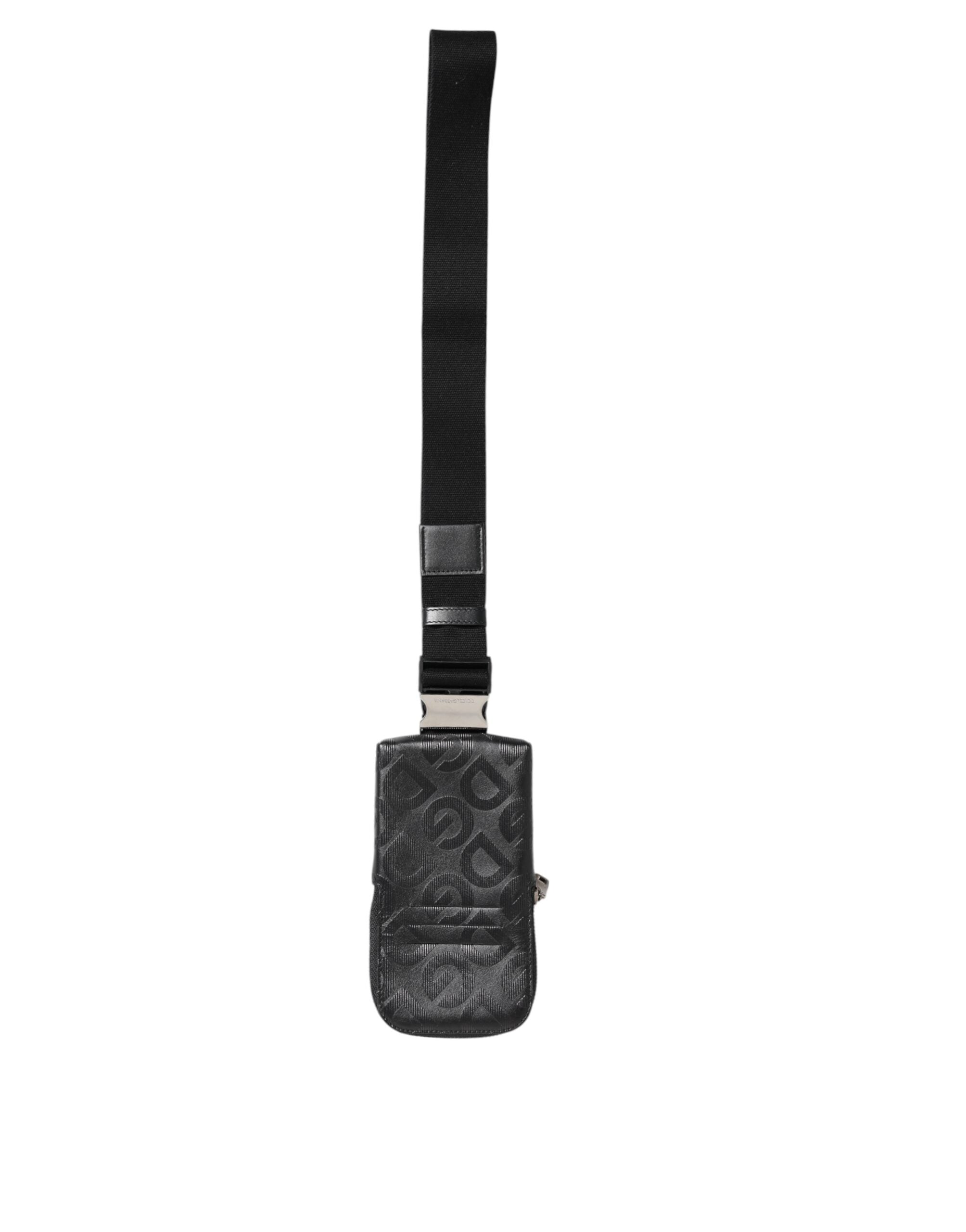 Gray DG Logo Mania Purse Phone Belt Waist Men Borse Bag - ventzia