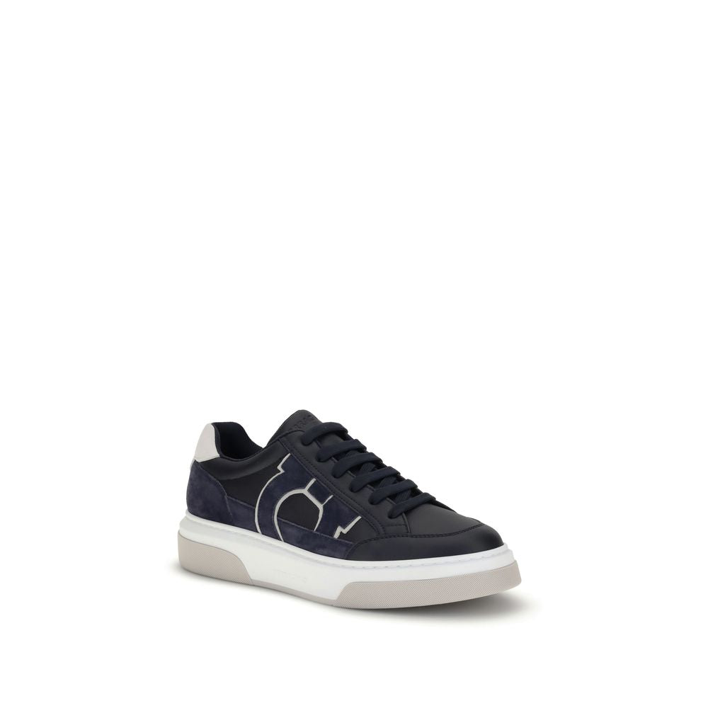 Blue Calf Leather Bos Taurus Low Top Sneakers - ventzia