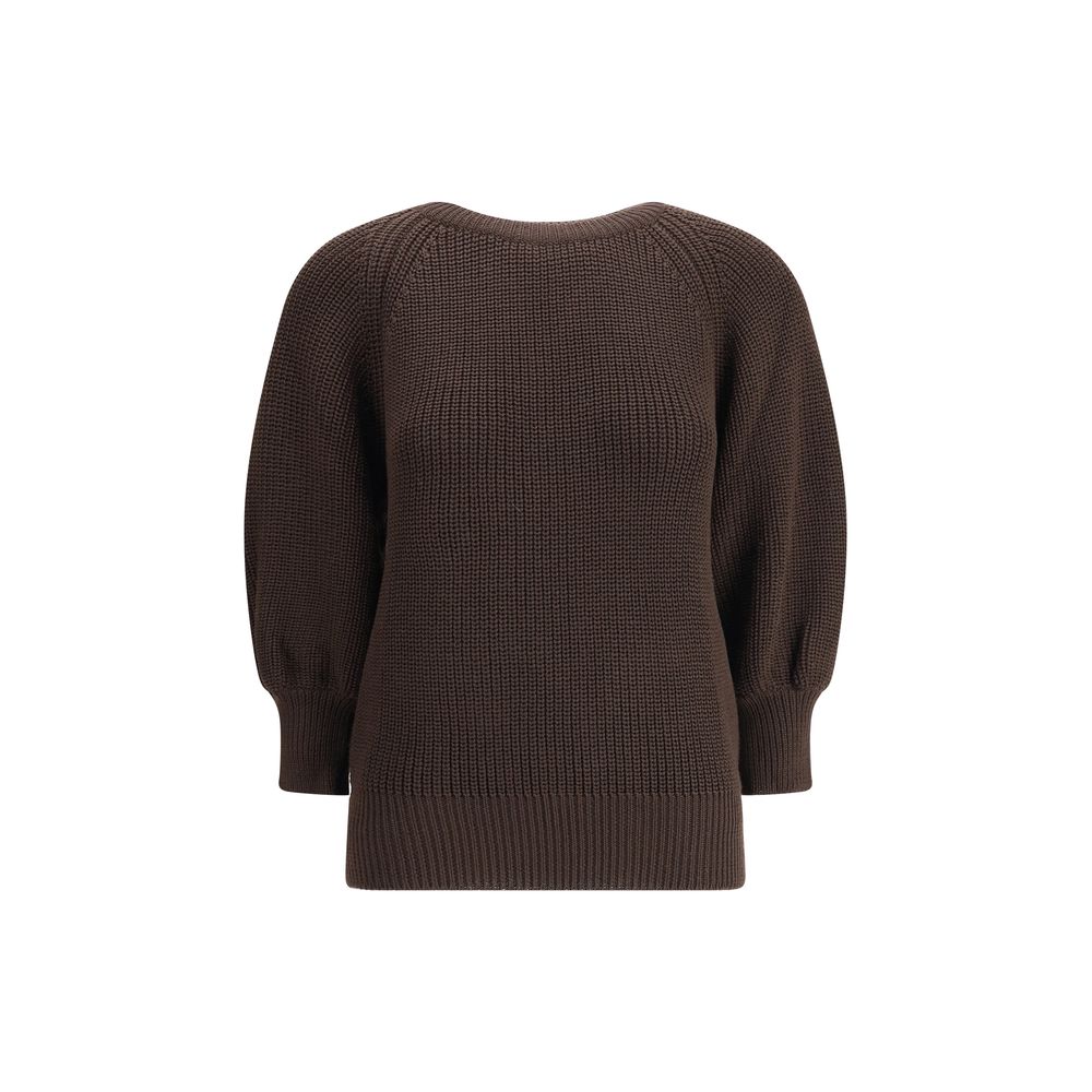 Brown Merino Wool Sweatshirt - ventzia