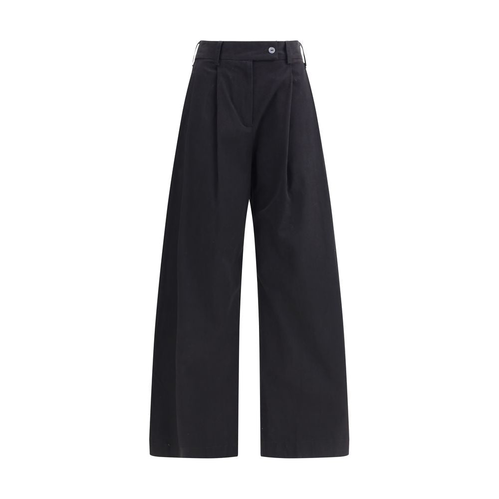 Black Cotton Casual Pants - ventzia