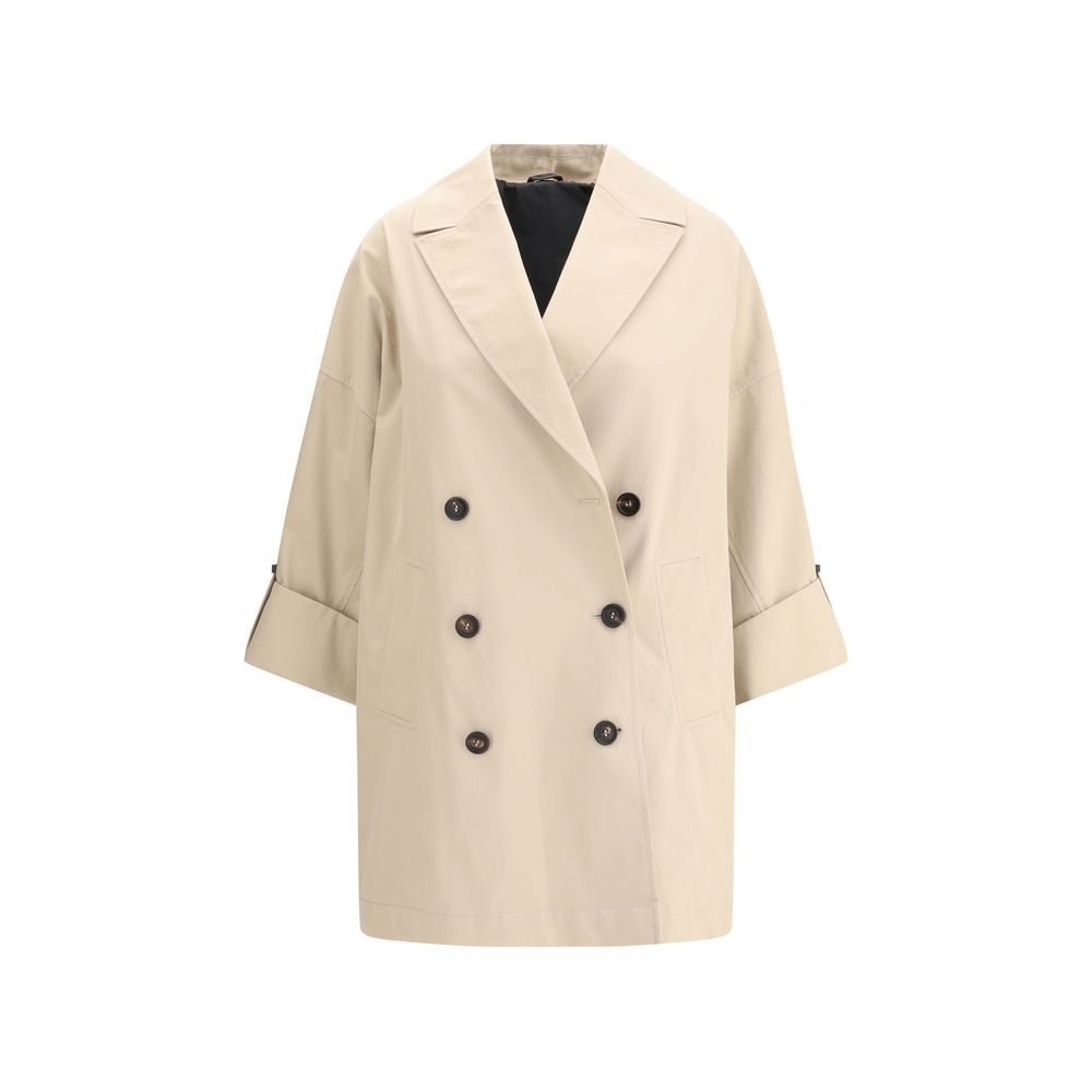 Beige Cotton Coat - ventzia